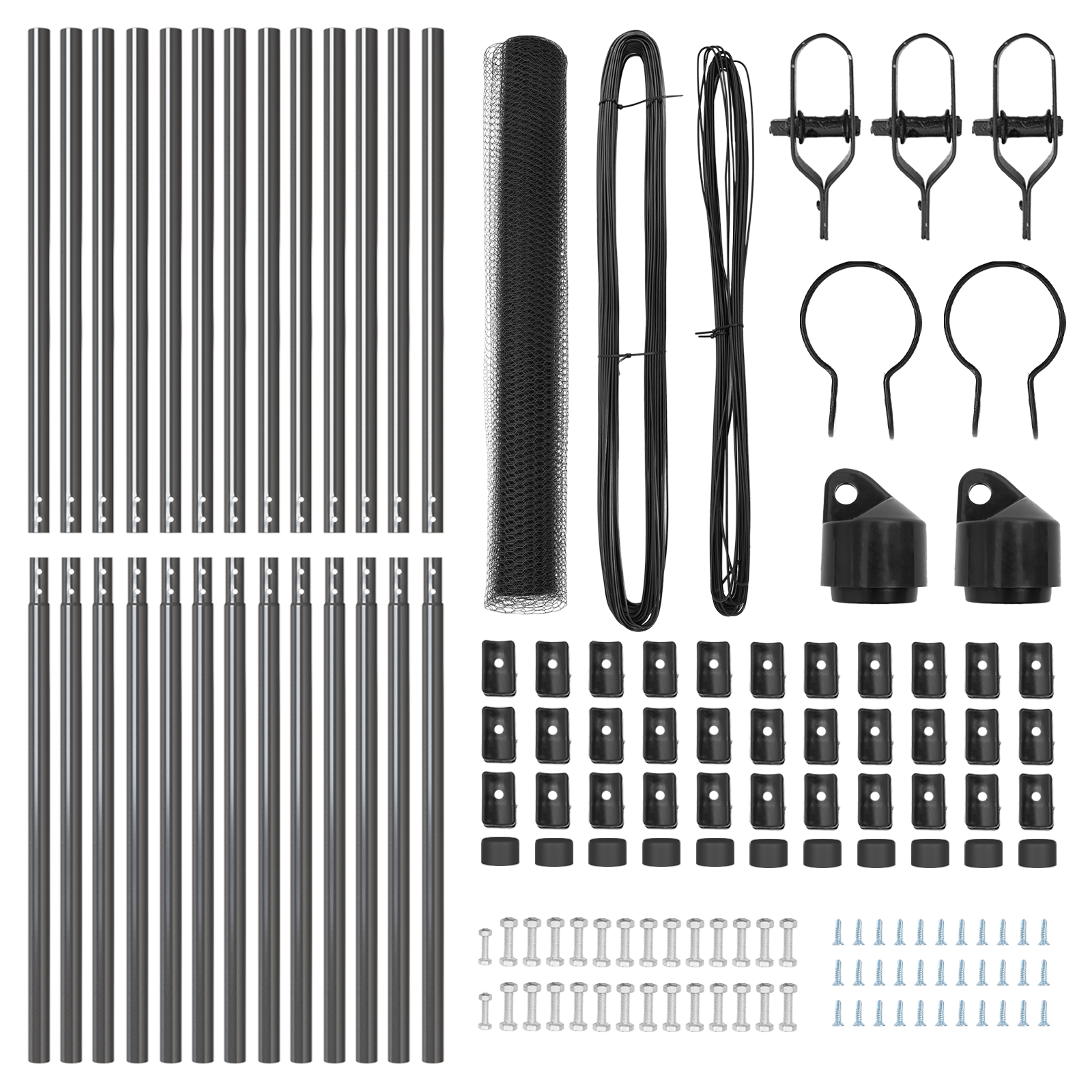 Fencing Set Set of 2 Grey Powder-Coated Steel 25 x 1 m Durable - Image 4