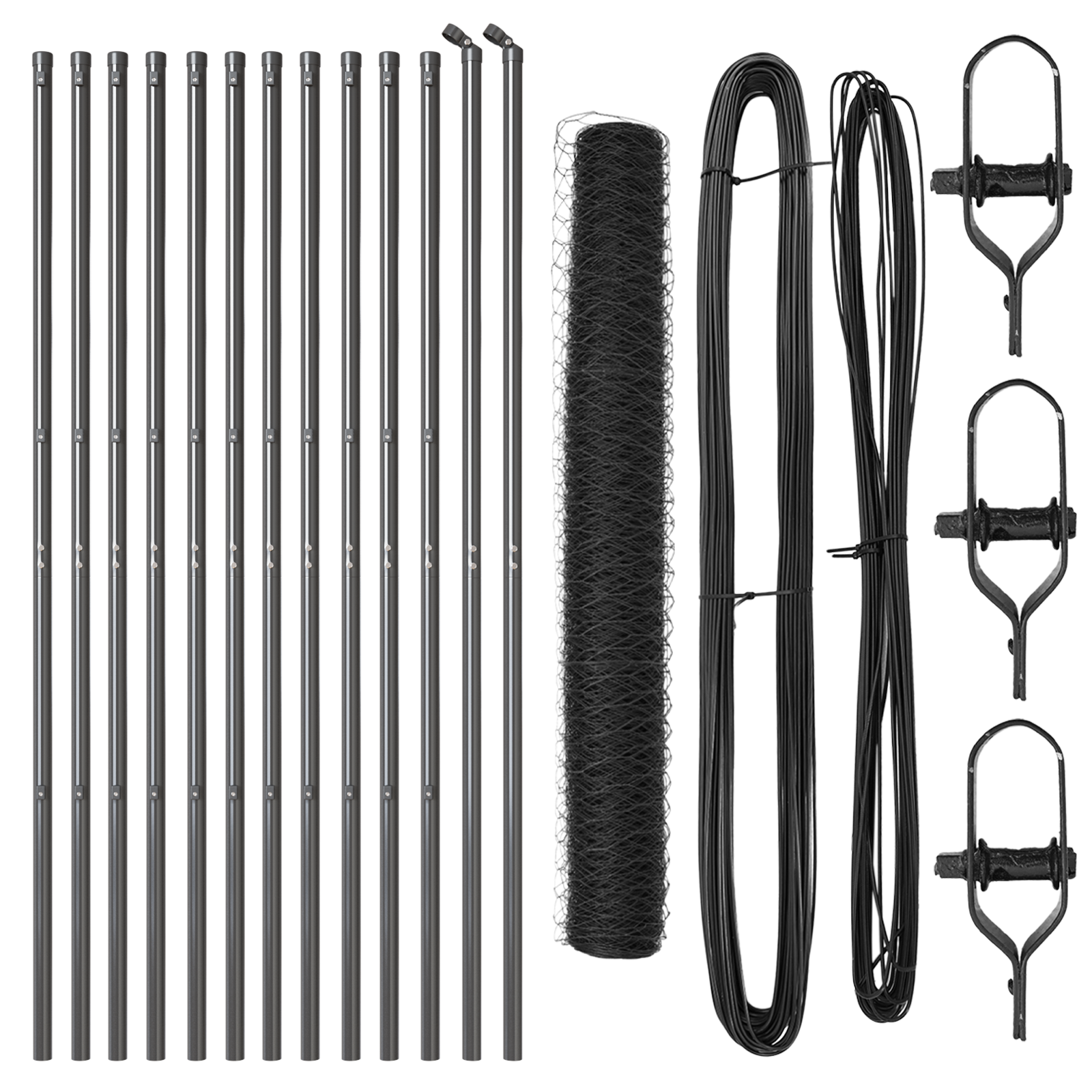 Fencing Set Set of 2 Grey Metal 25 x 1.2 m Durable - Image 2