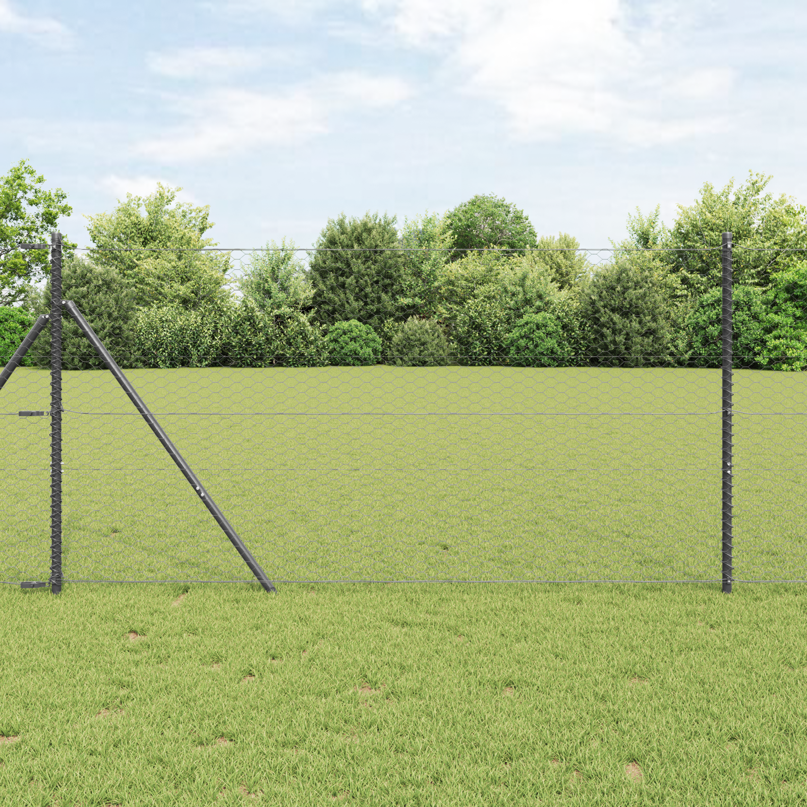 Hexagon Fence Grey 1.4x25 m Steel