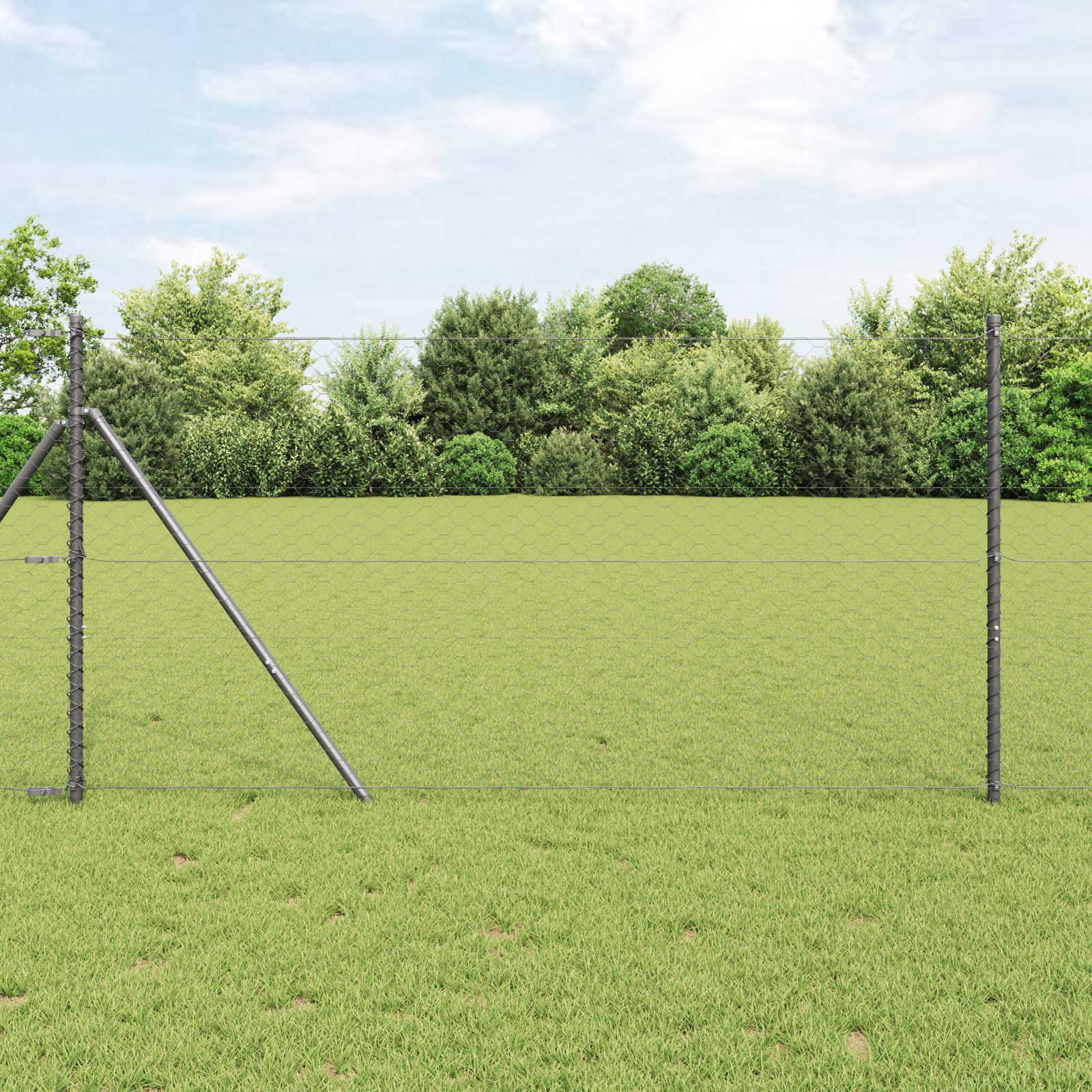 Hexagon Fence Grey 1.4x25 m Steel