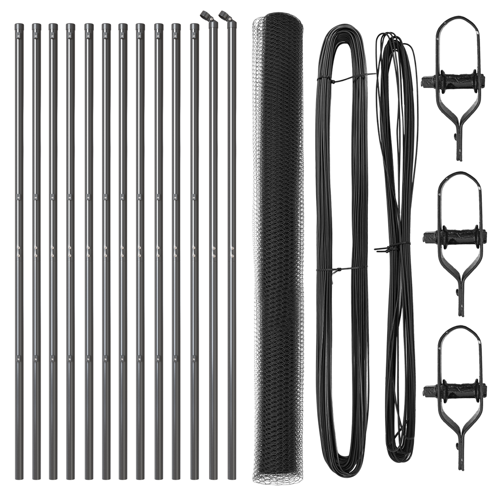 Fencing Set Set of 2 Grey Metal 25 x 1.5 metres - Image 2