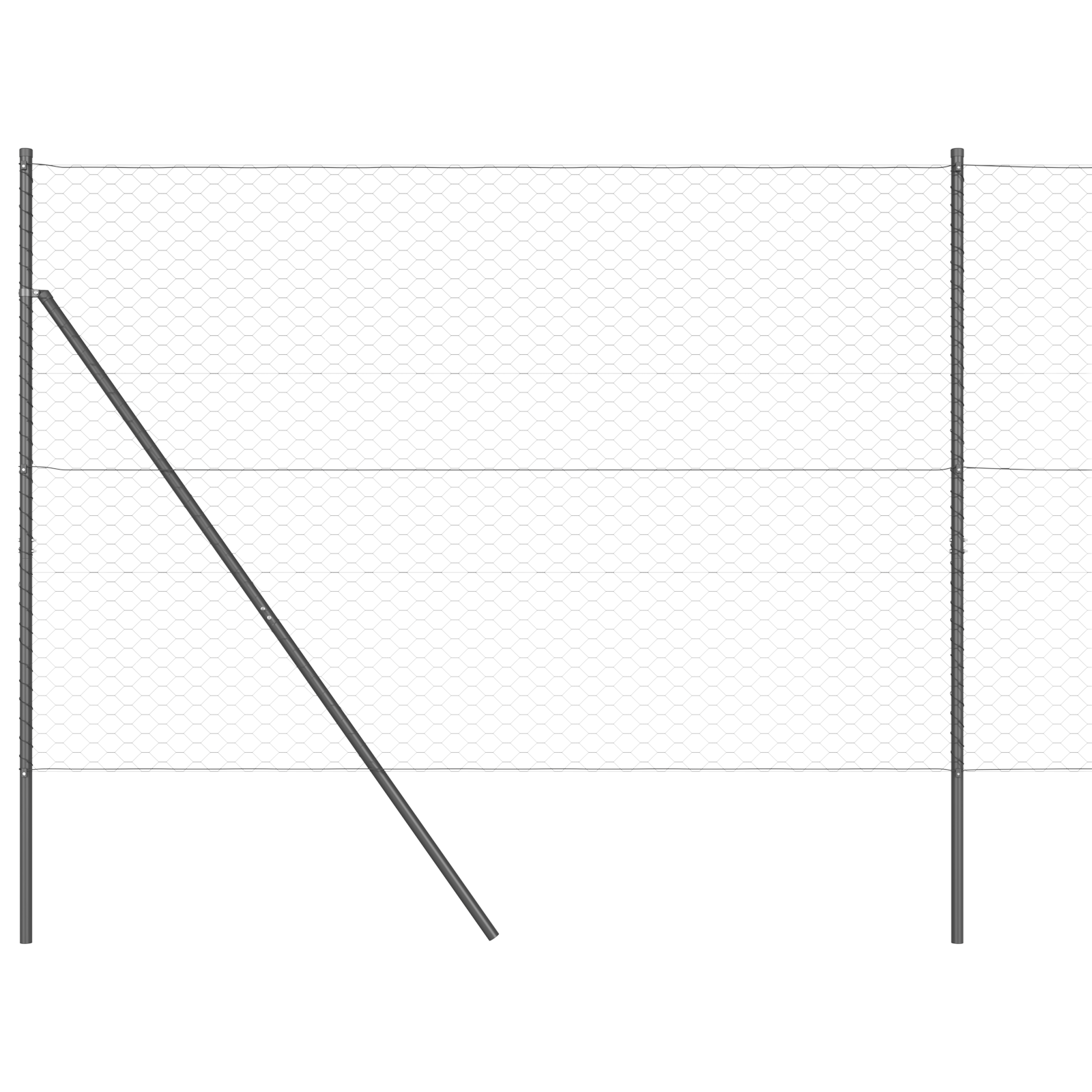 Fencing Set Set of 2 Grey Galvanized Steel 25m x 1.5m Durable - Image 6