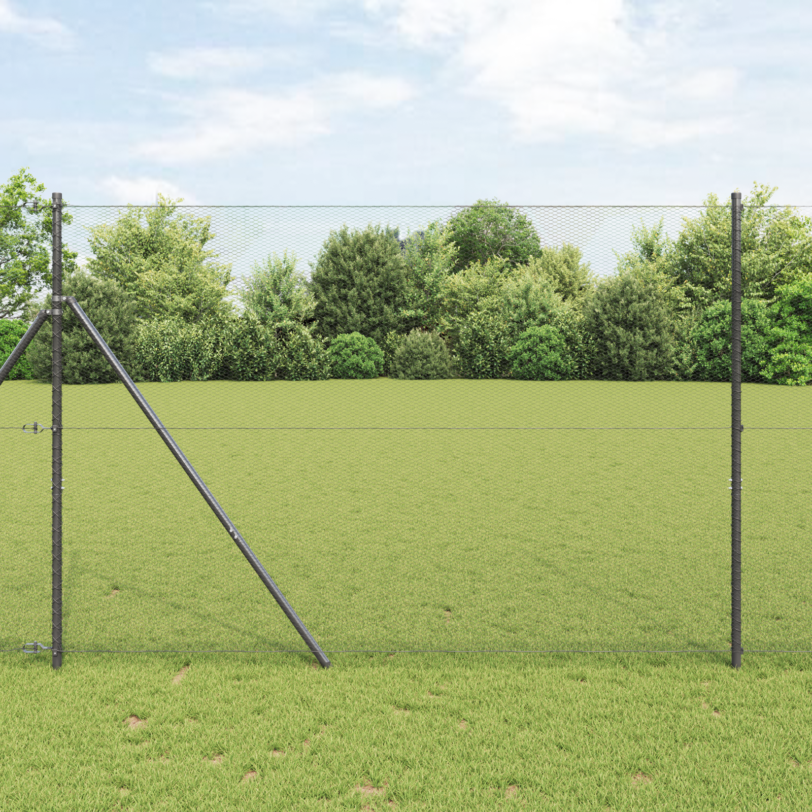 Hexagon Fence Grey 1,6x25 m Steel