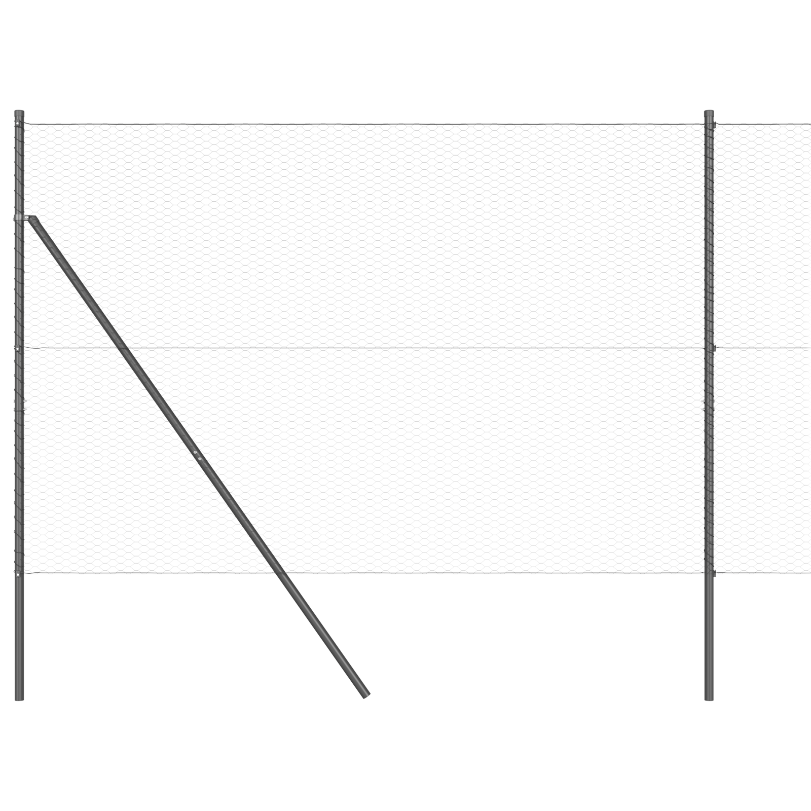 Hexagon Fence Grey 1.6x25 m Steel - Image 6