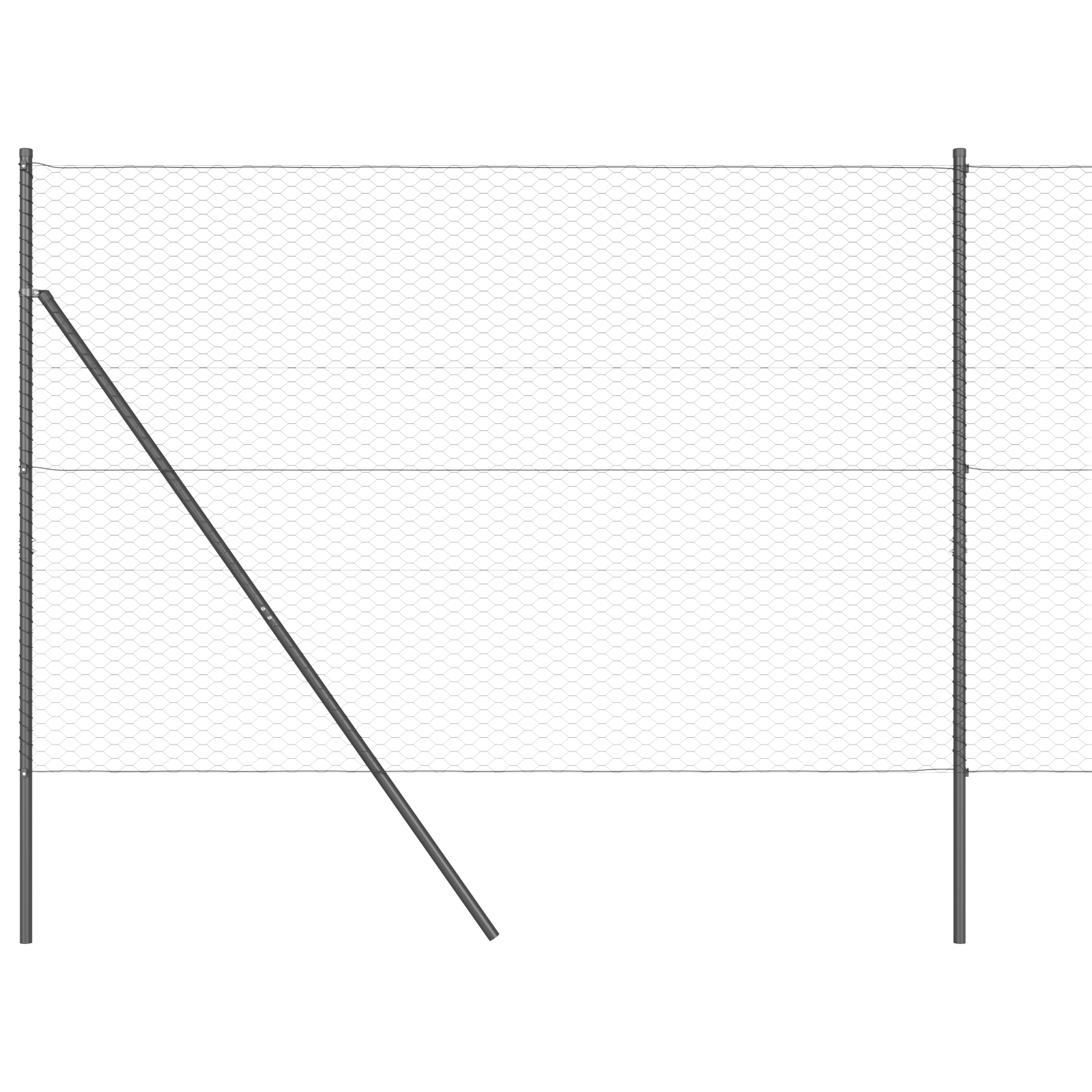 Hexagon Fence Grey 1.6x25 m Steel - Image 6
