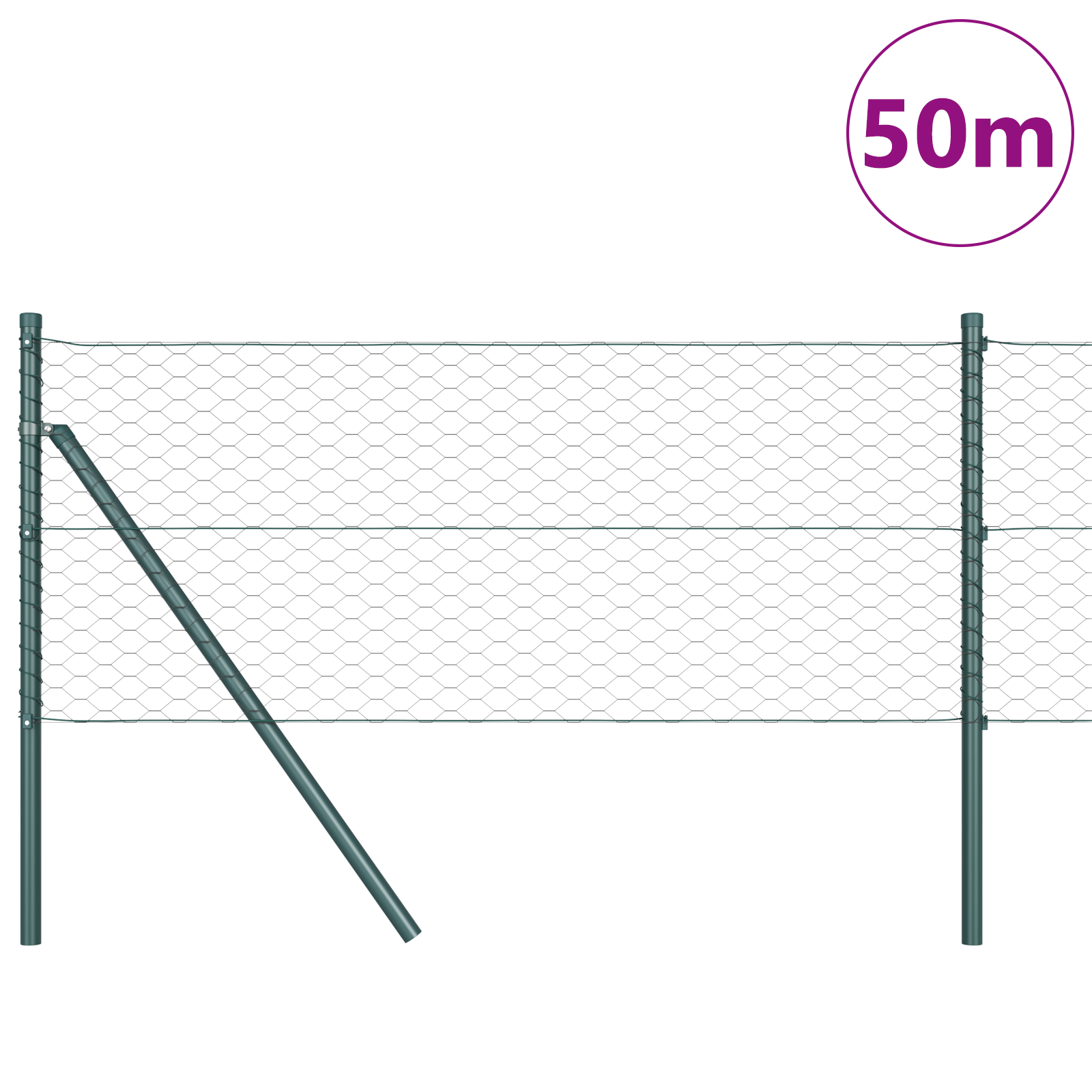 Hexagon Fence Grey 0.6x50 m Steel - Image 3