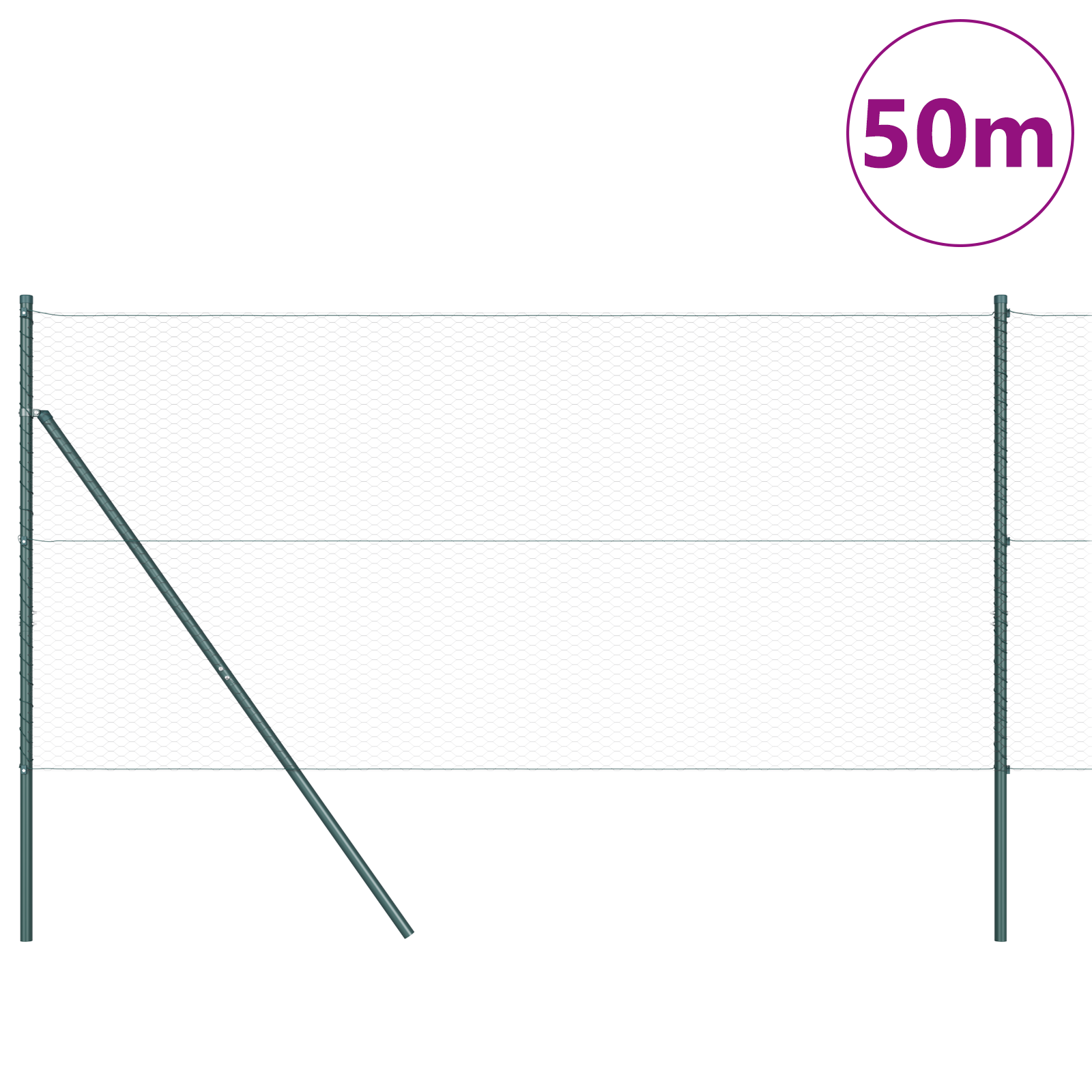 Hexagon Fence Grey 1x50 m Steel - Image 3