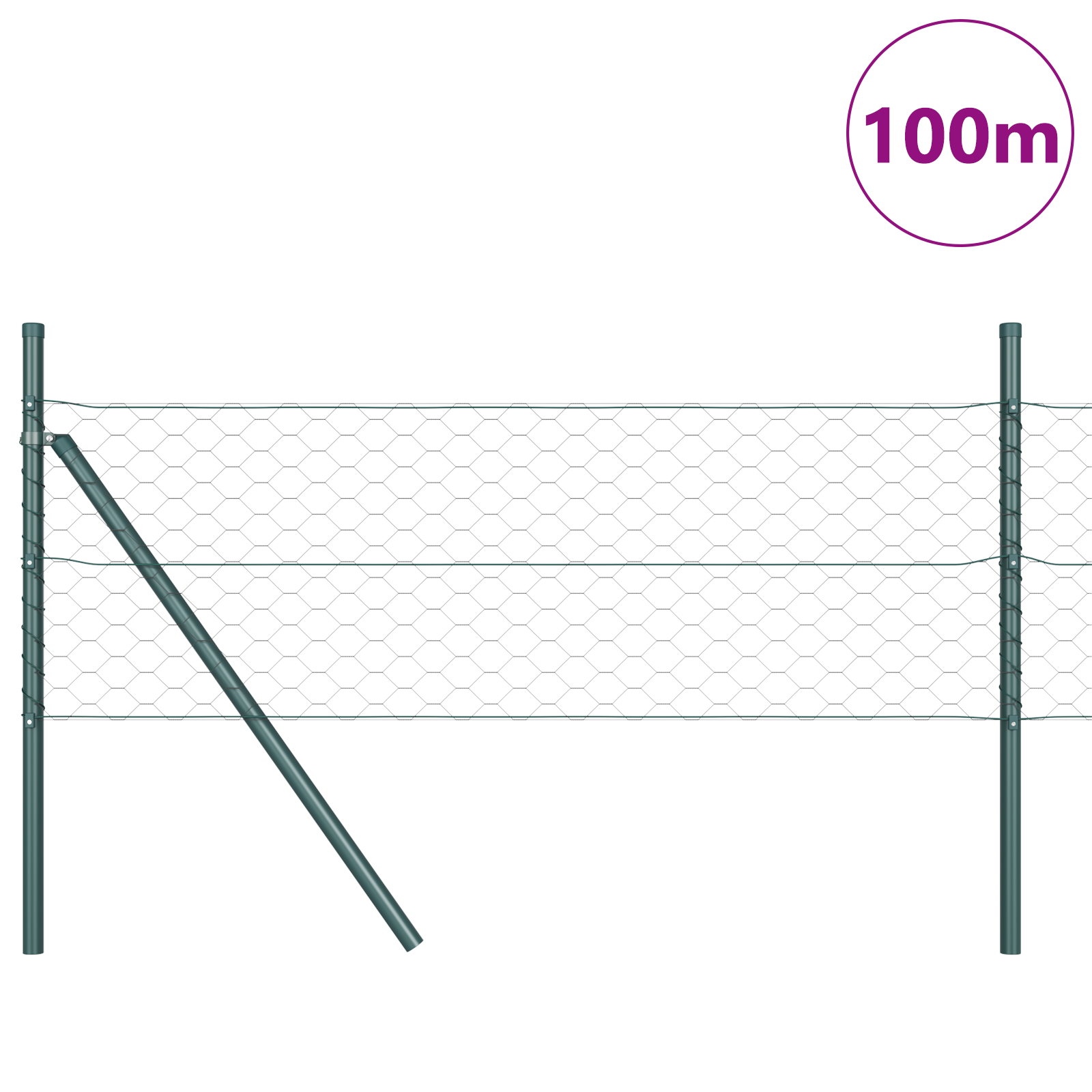 Hexagon Fence Grey 0.5x100 m Steel - Image 3