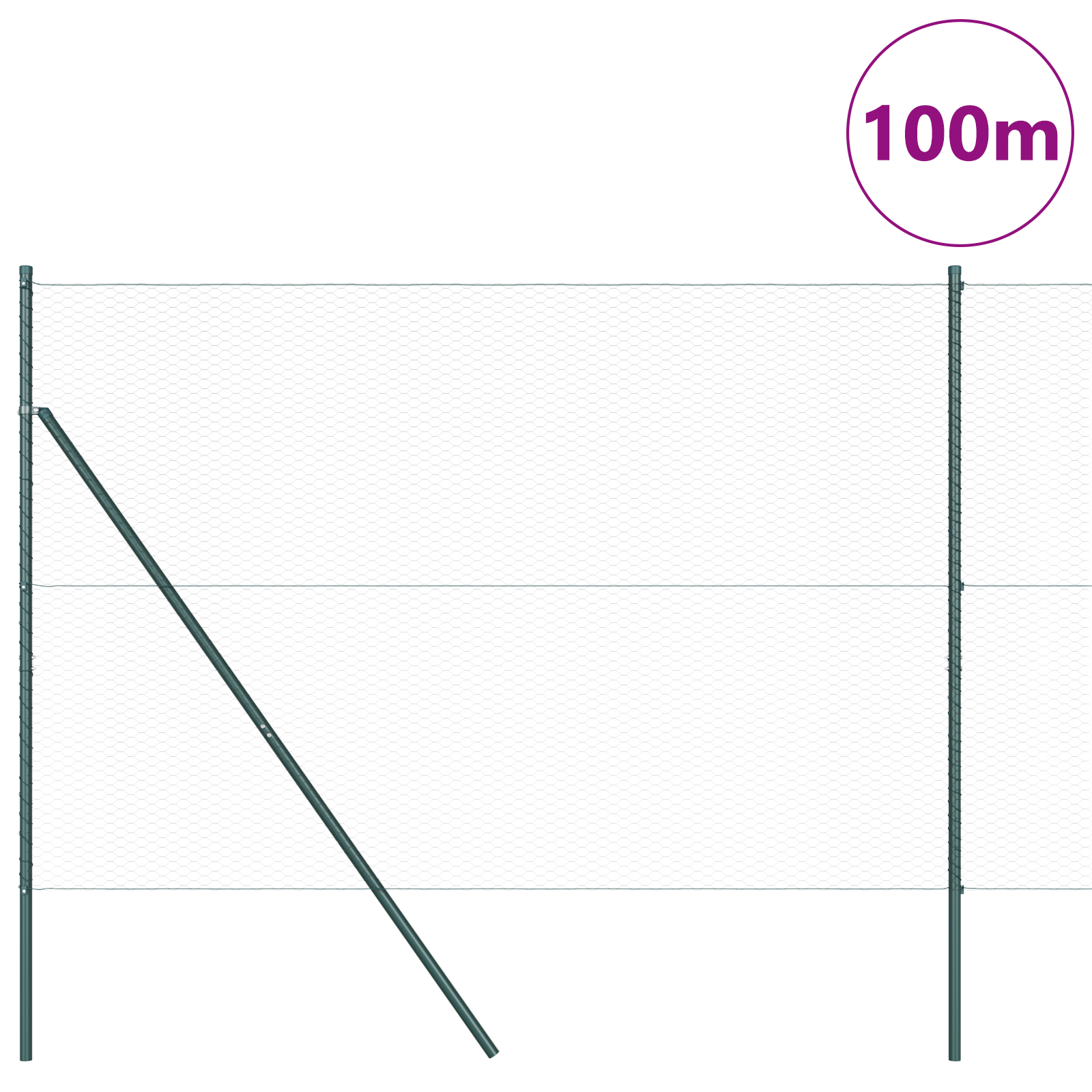 Hexagon Fence Grey 1.5x100 m Steel - Image 3
