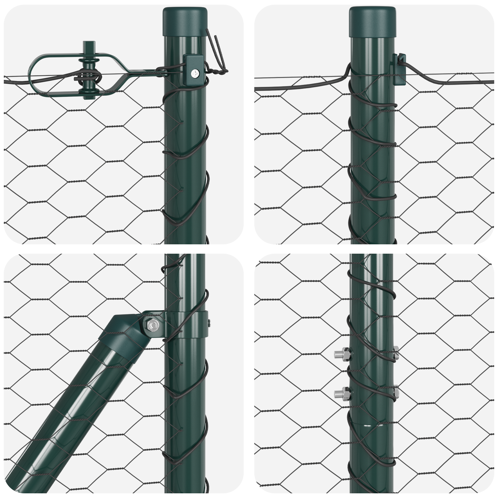 Hexagon Fence Grey 1.6x100 m Steel - Image 7