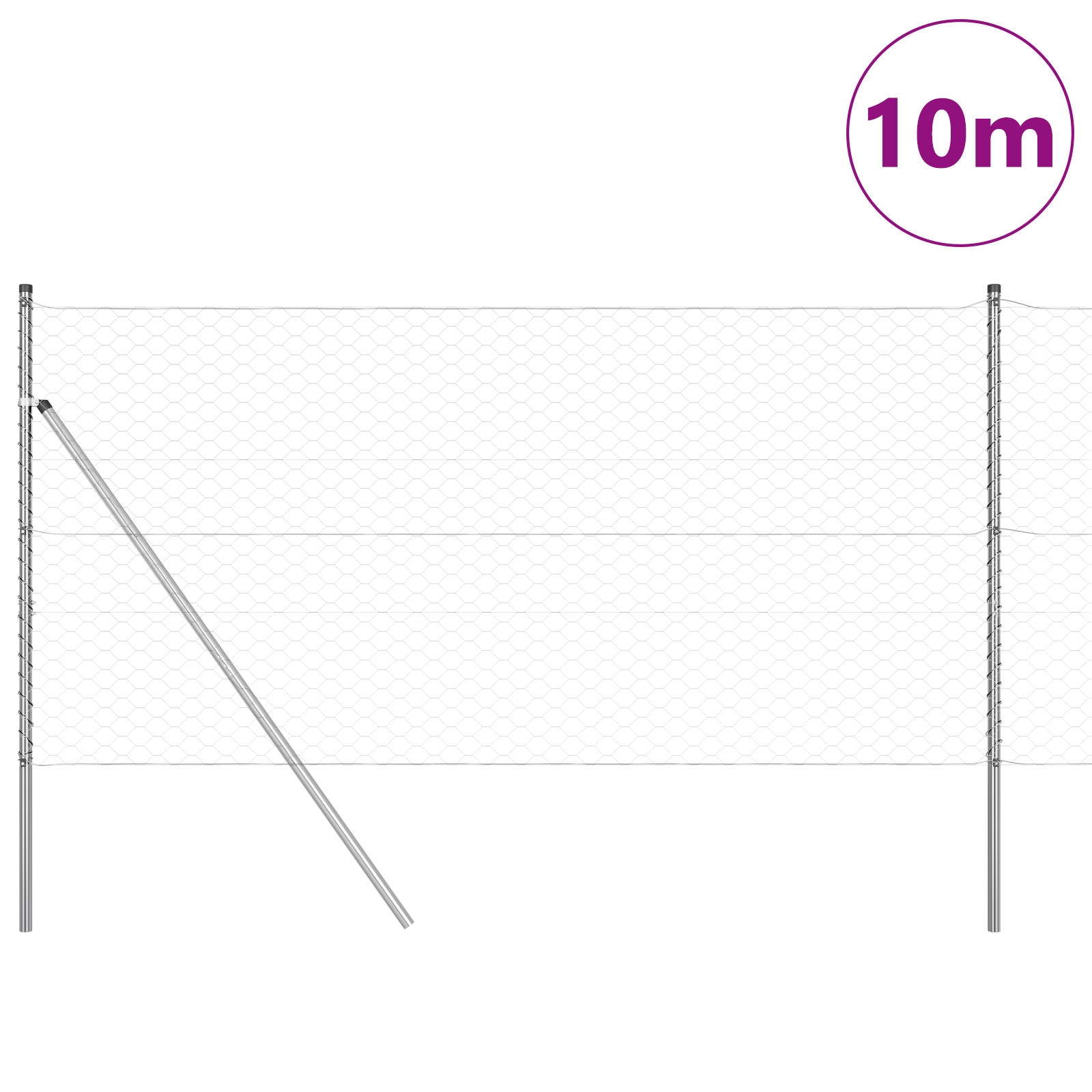 Hexagon Fence 1x10 m Galvanised Steel - Image 3