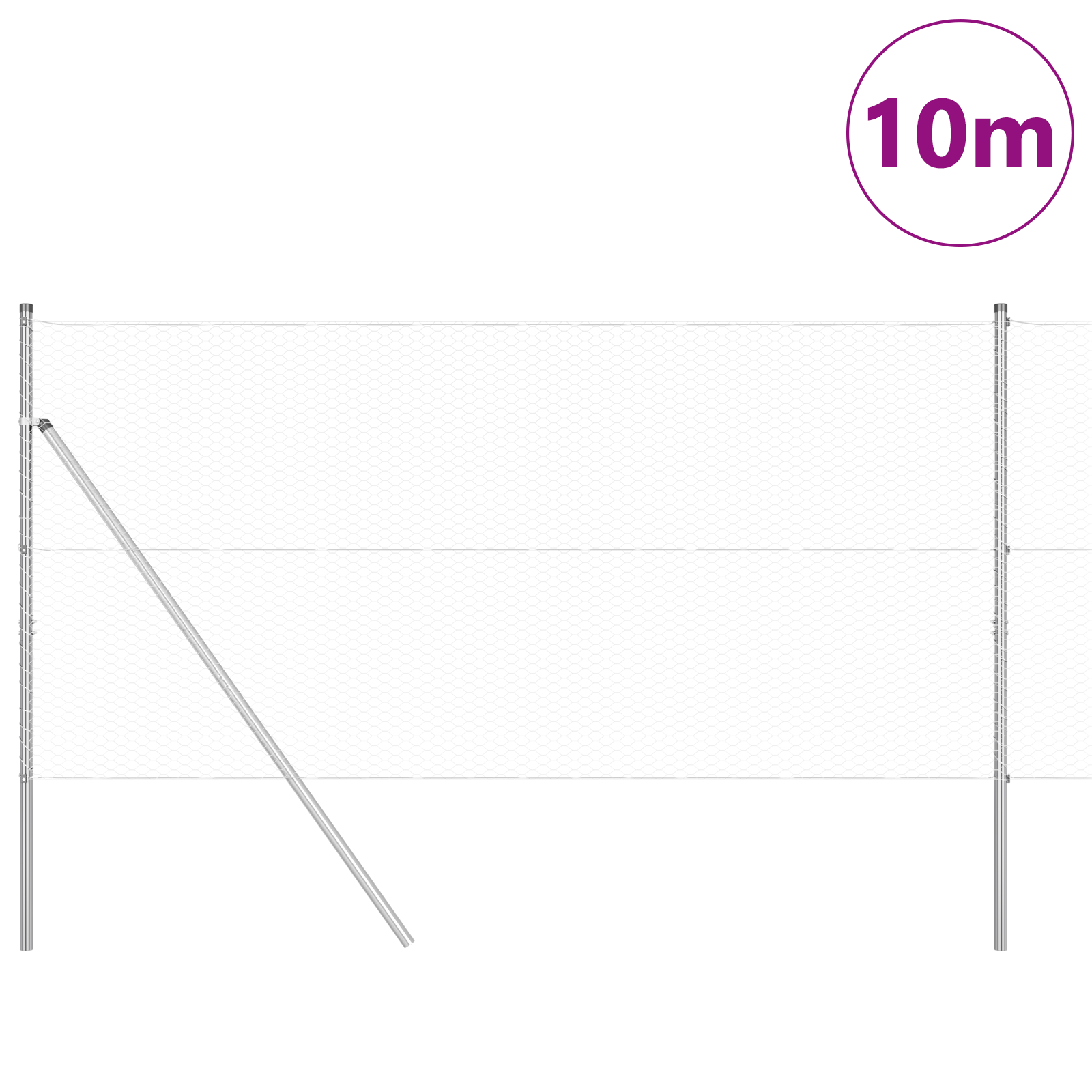 Hexagon Fence 1.4x10 m Galvanised Steel - Image 3