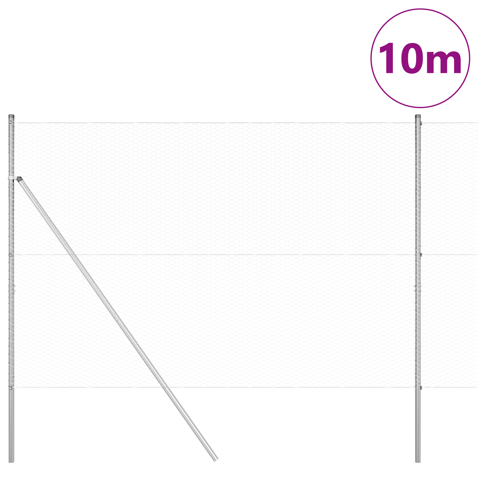 Hexagon Fence 1.5x10 m Galvanised Steel - Image 3