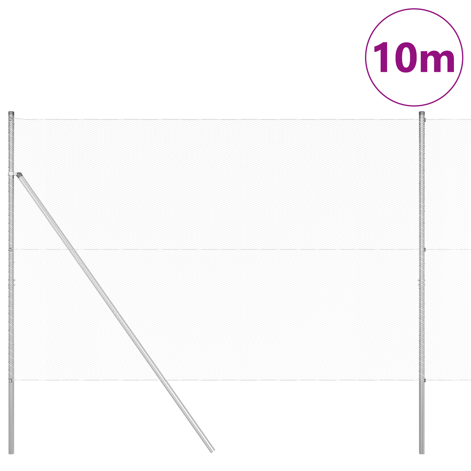 Hexagon Fence 1.6x10 m Galvanised Steel - Image 3