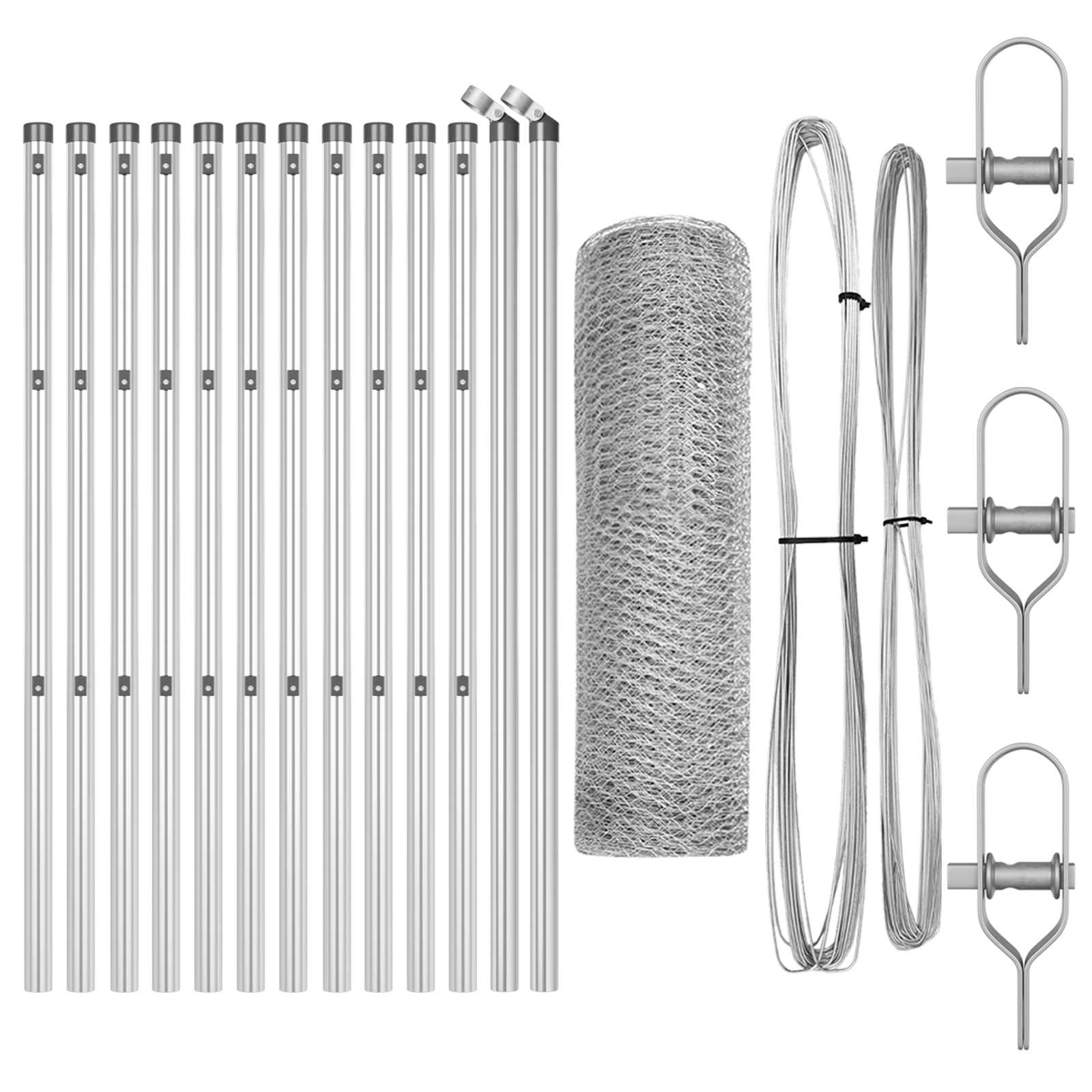 Fencing Set Set of 2 Galvanised Steel 25 x 0.5 m Durable - Image 2