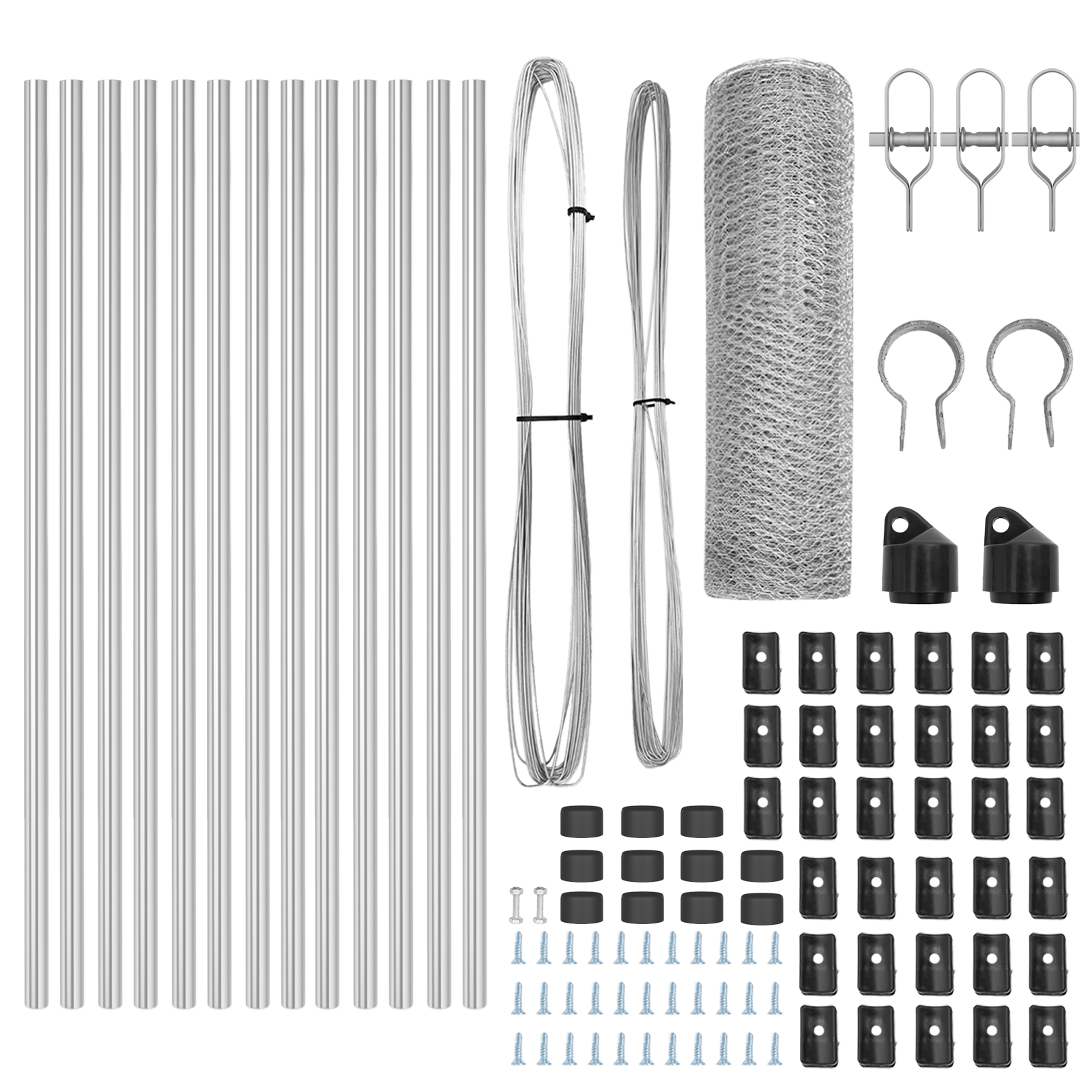 Fencing Set Set of 2 Galvanised Steel 25 x 0.5 m Durable - Image 4