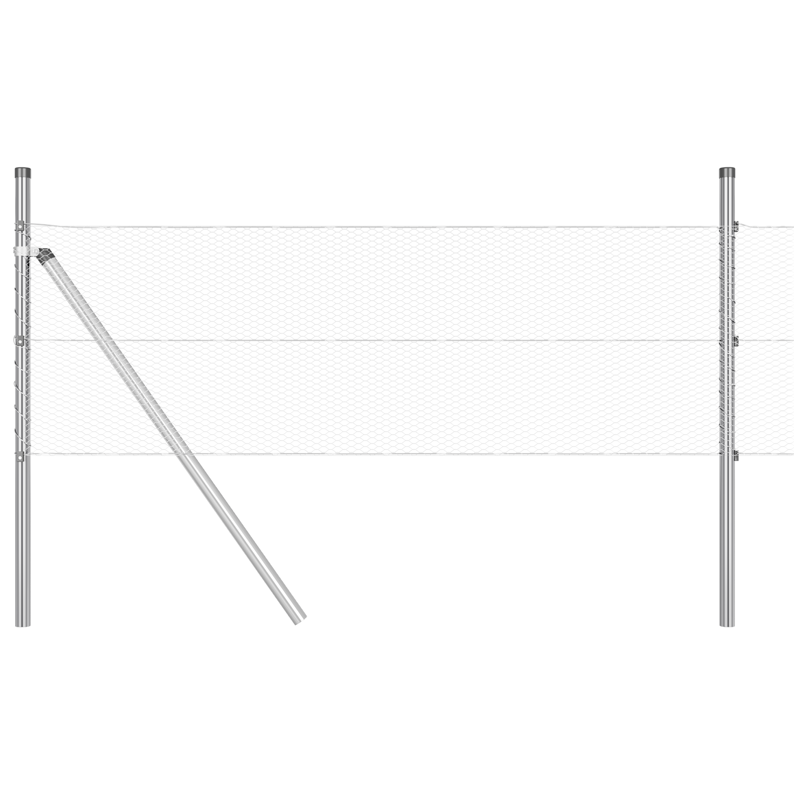 Fencing Set Set of 2 Galvanised Steel 25 x 0.5 m Durable - Image 6