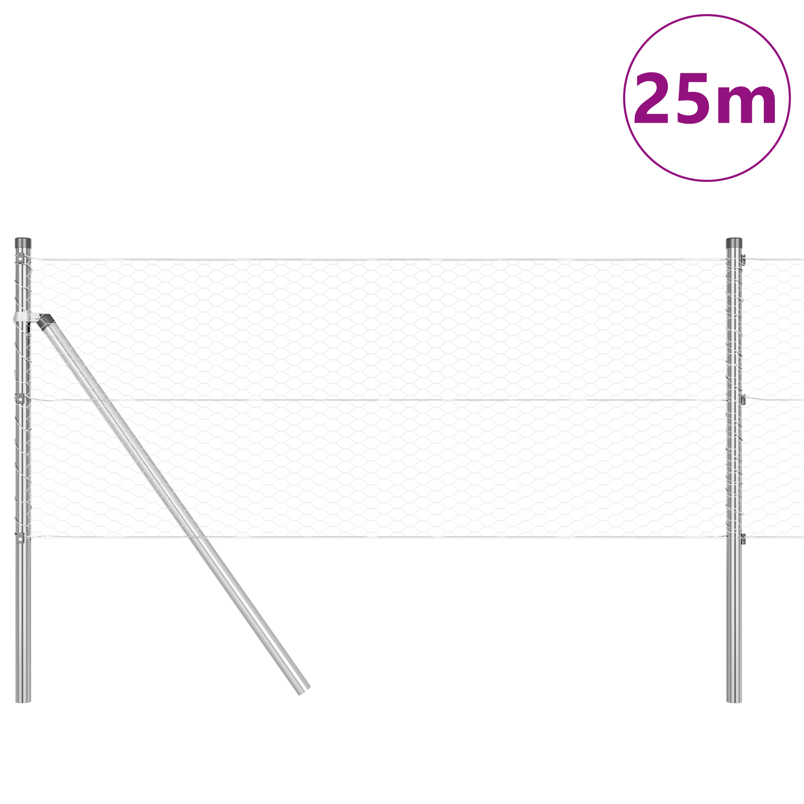 Hexagon Fence 0.6x25 m Galvanised Steel - Image 3