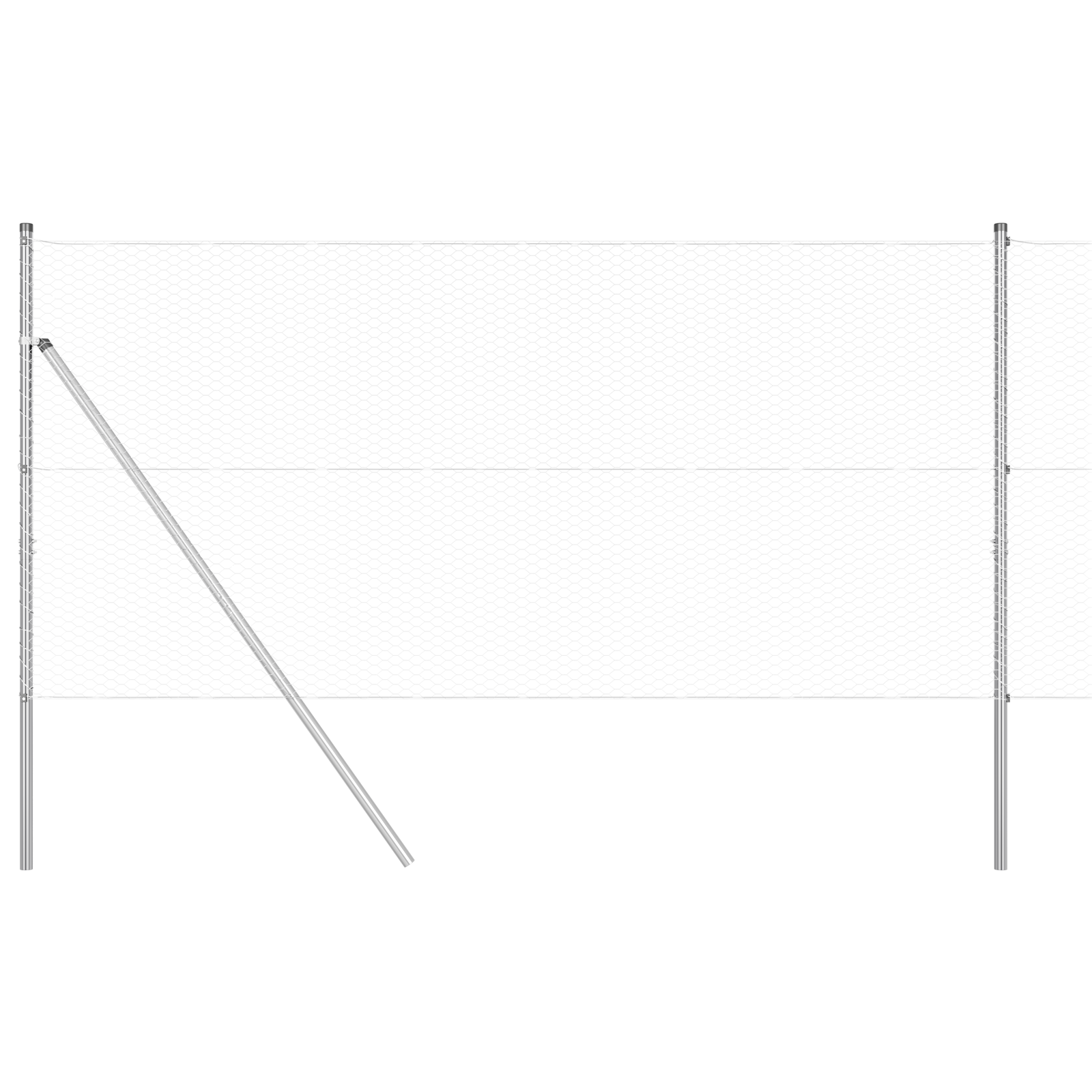 Fencing Set Set of 2 Galvanised Steel 25 m Durable - Image 6