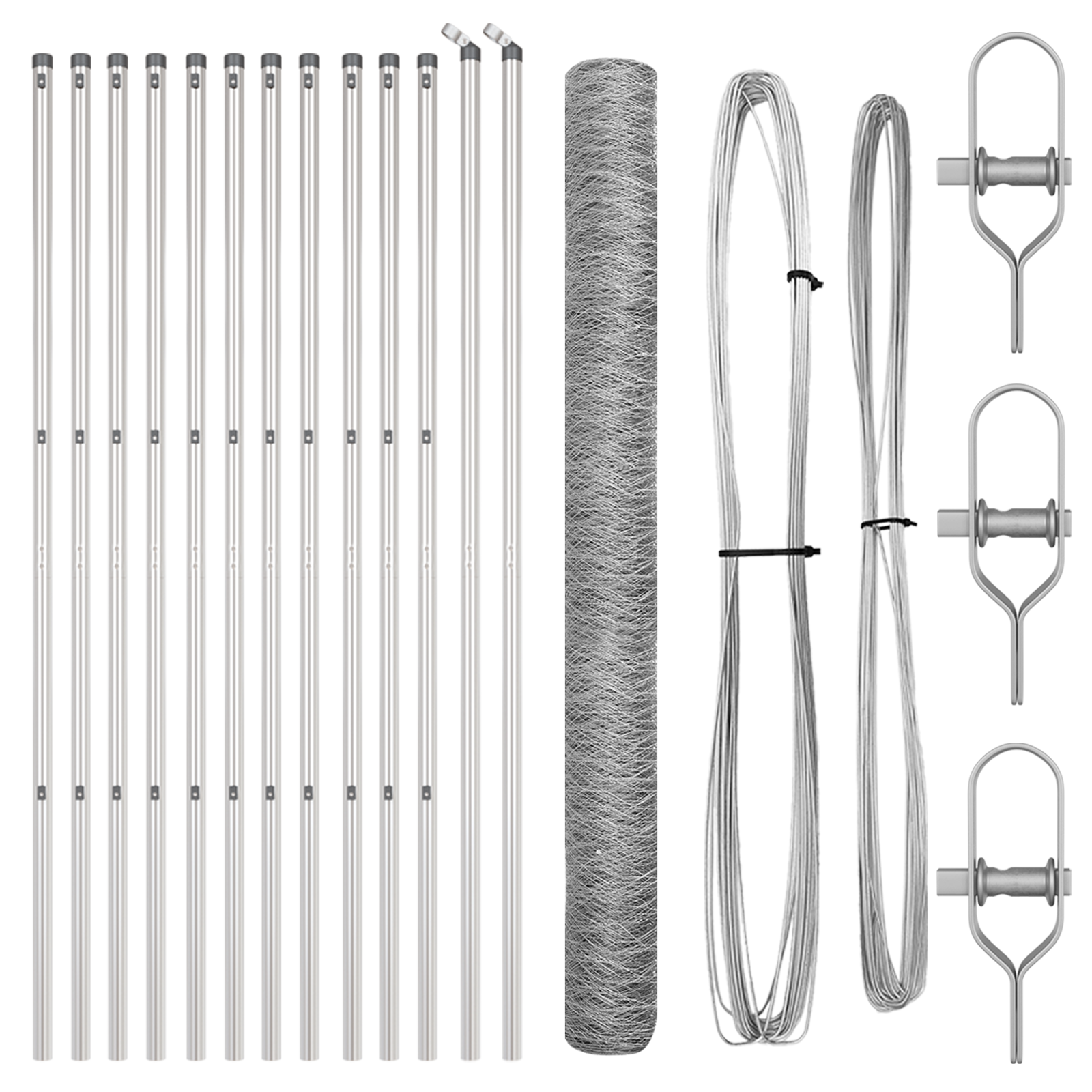 Fencing Set Set of 2 Galvanised steel 25 x 1.5 m Durable - Image 2