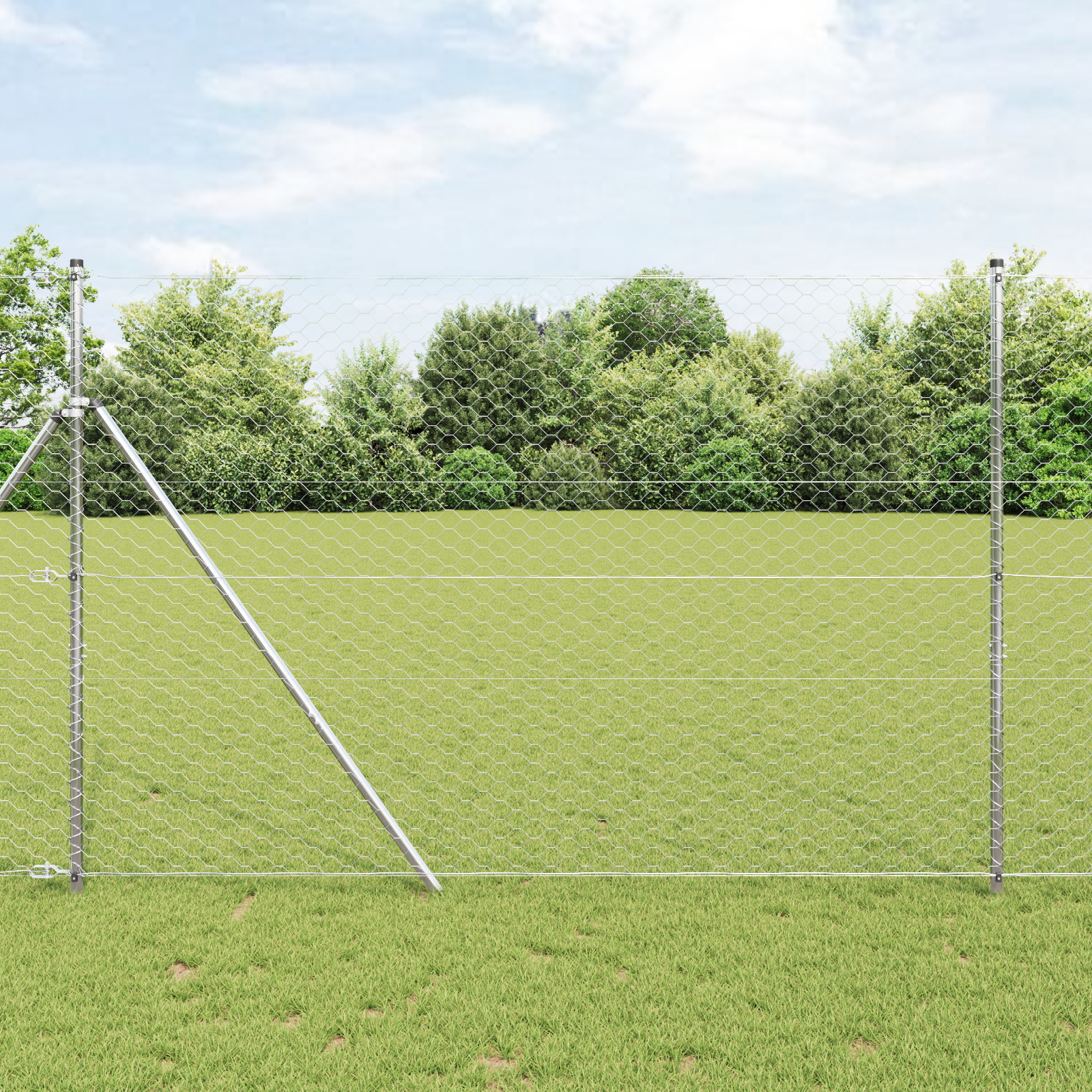 Fencing Set Set of 2 Galvanised steel 25 x 1.5 m Durable