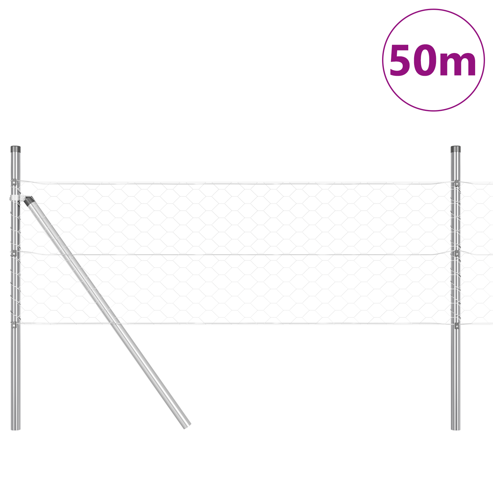 Hexagon Fence 0,5x50 m Galvanised Steel - Image 3