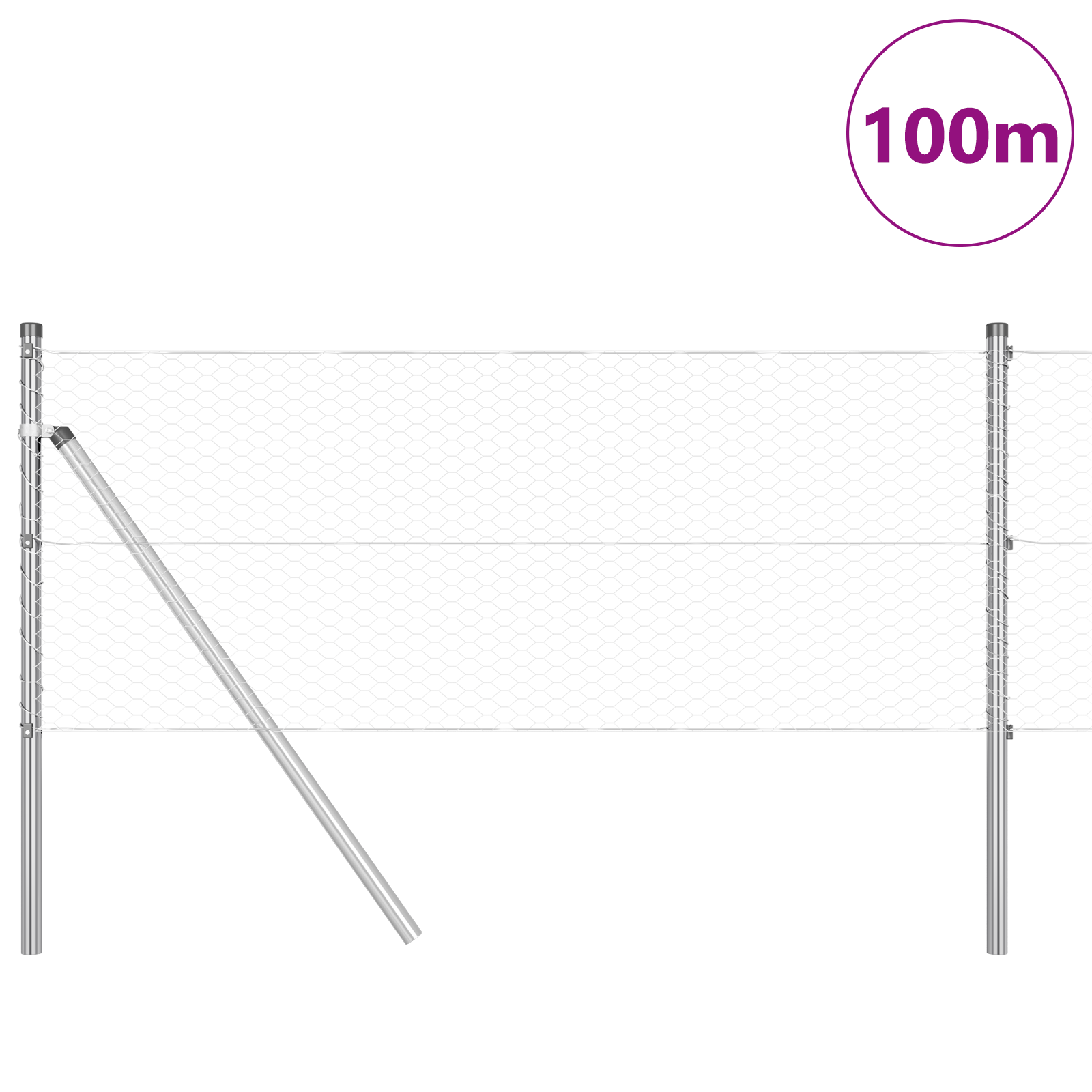 Hexagon Fence 0.6x100 m Galvanised Steel - Image 3