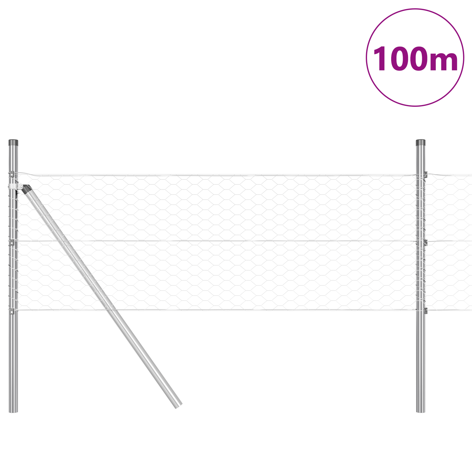 Hexagon Fence 0.8x100 m Galvanised Steel - Image 3
