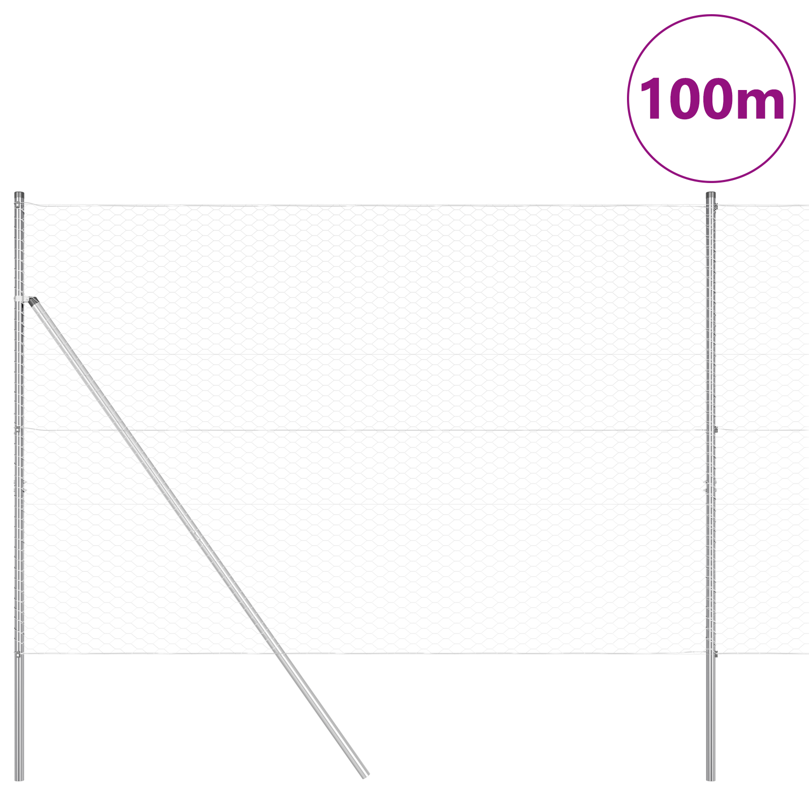Hexagon Fence 1.6x100 m Galvanised Steel - Image 3