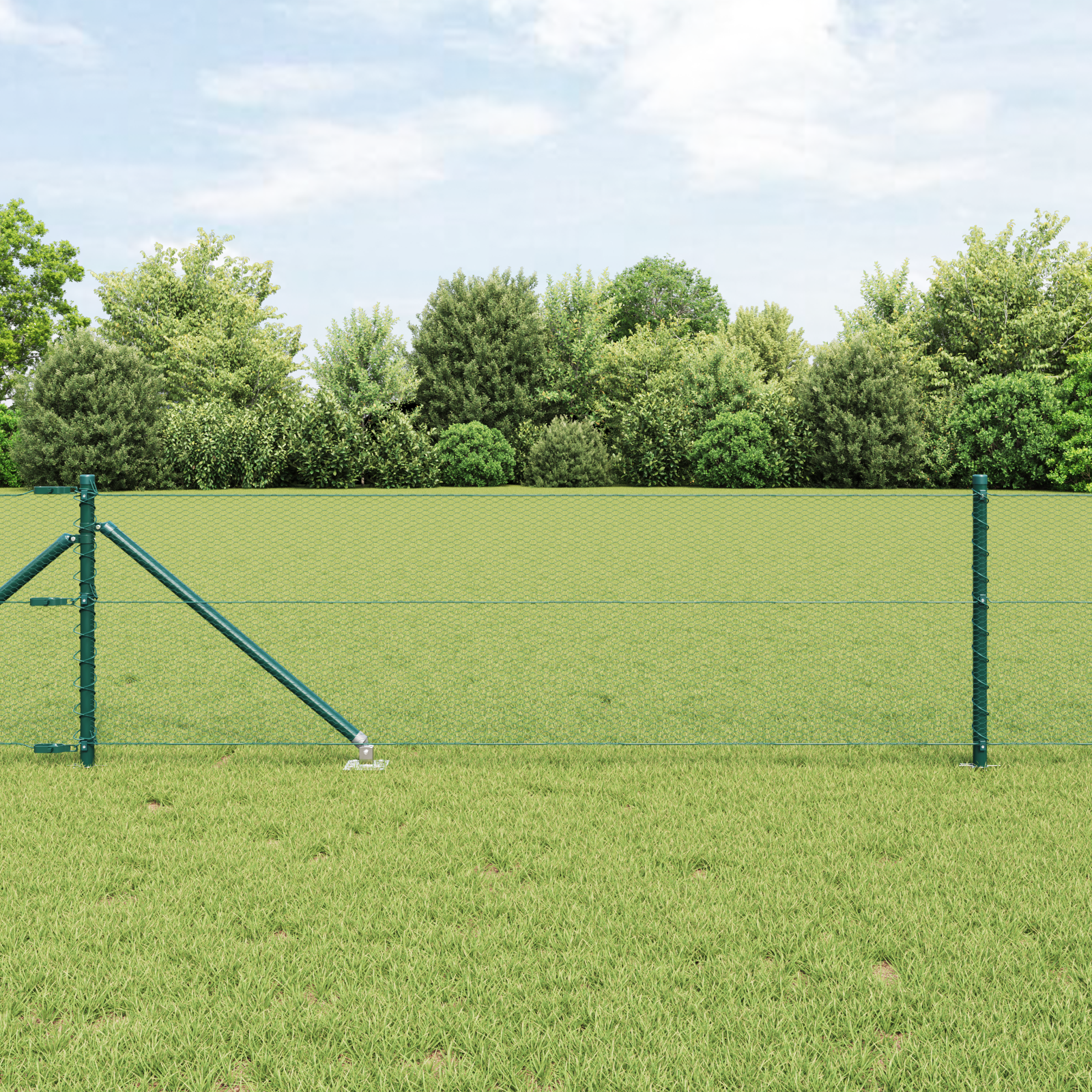 Hexagon Fence Green 0.6x10 m Steel