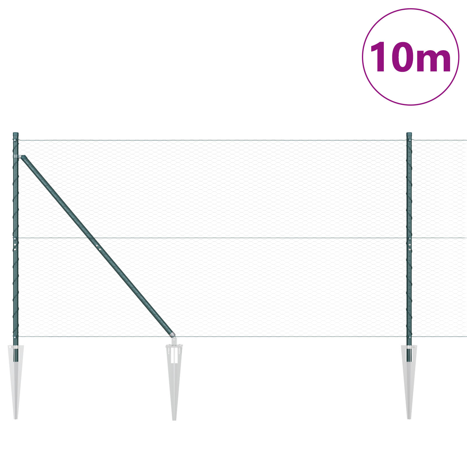 Hexagon Fence Green 1.4x10 m Steel - Image 3