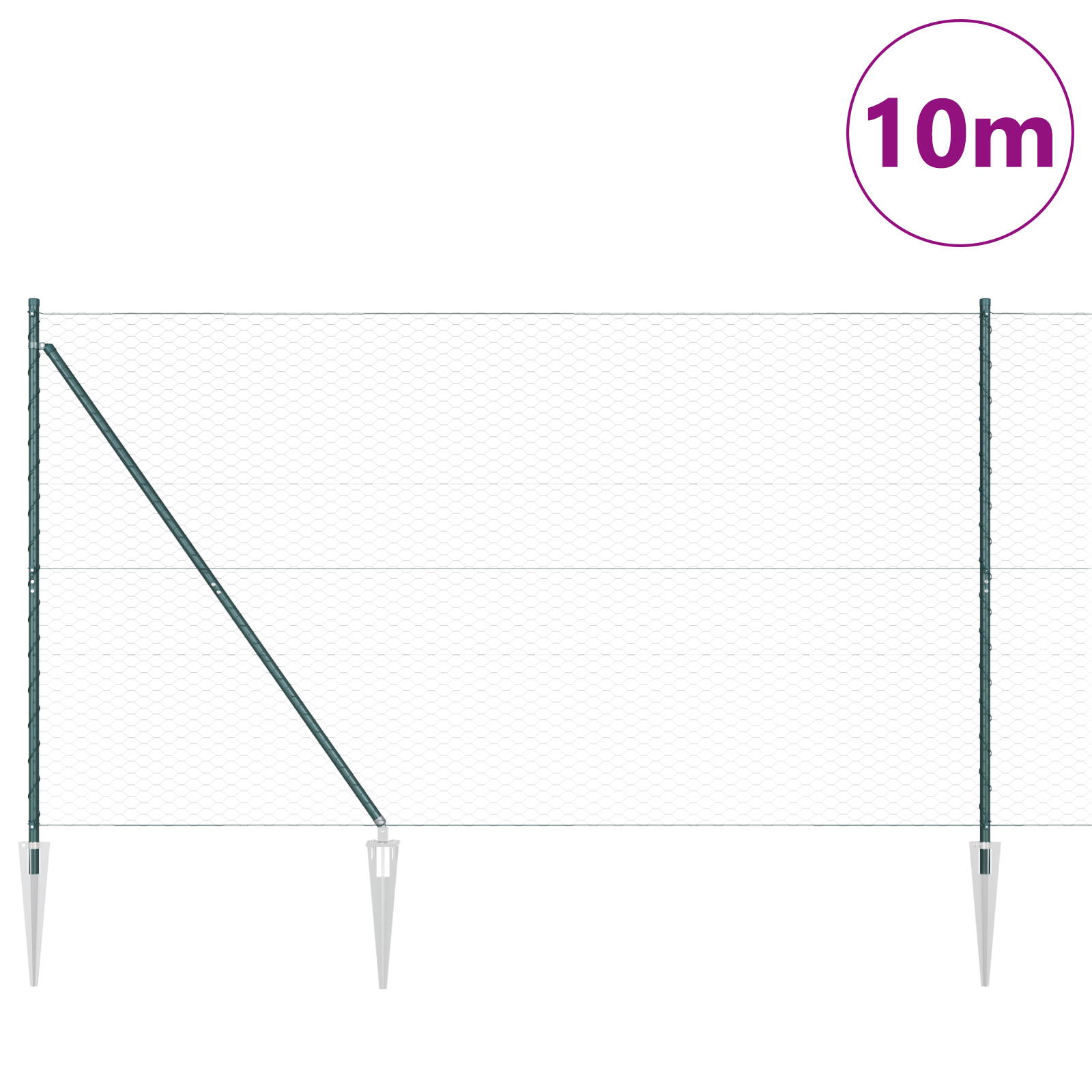 Hexagon Fence Green 1.6x10 m Steel - Image 3