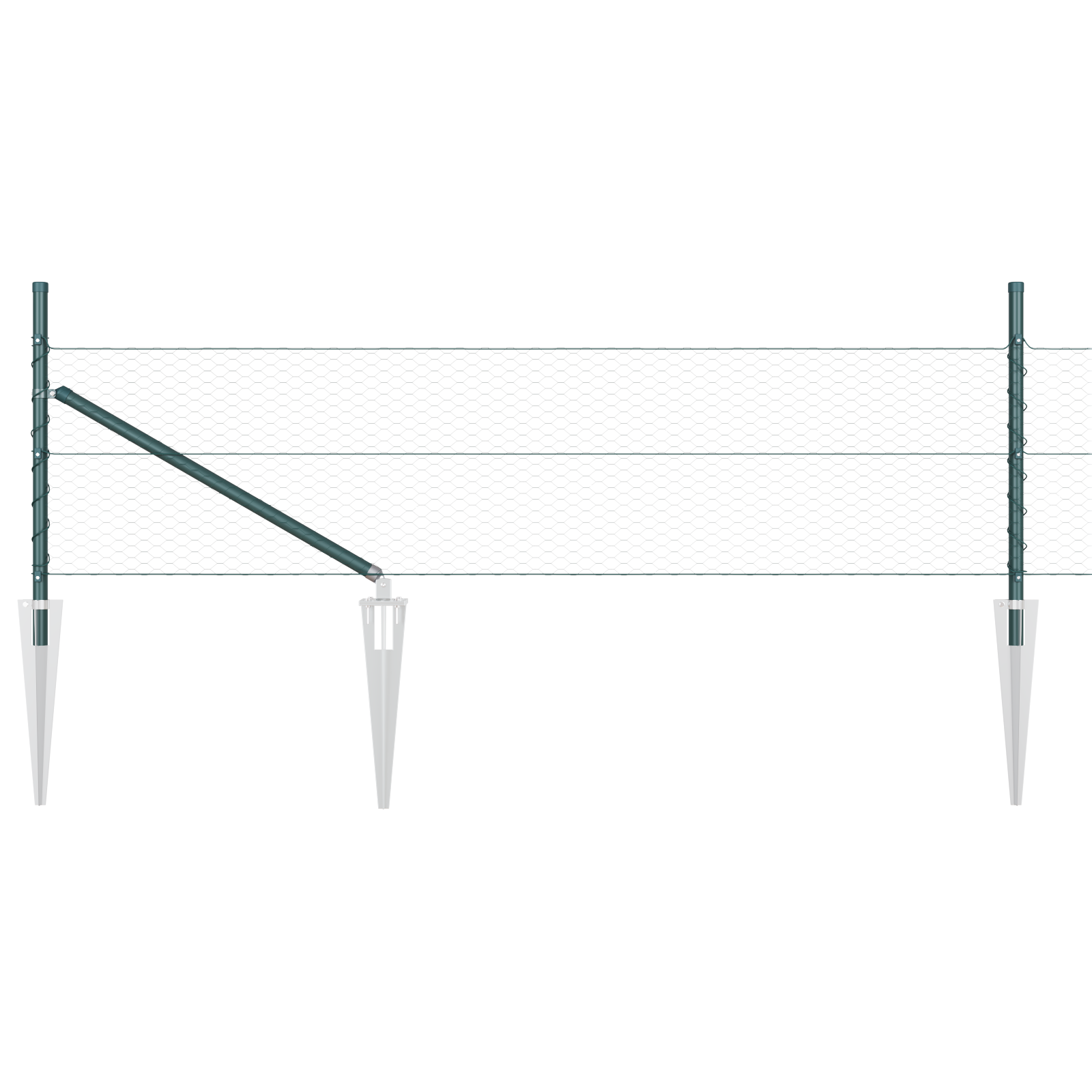 Hexagon Fence Green 0.4x25 m Steel - Image 6