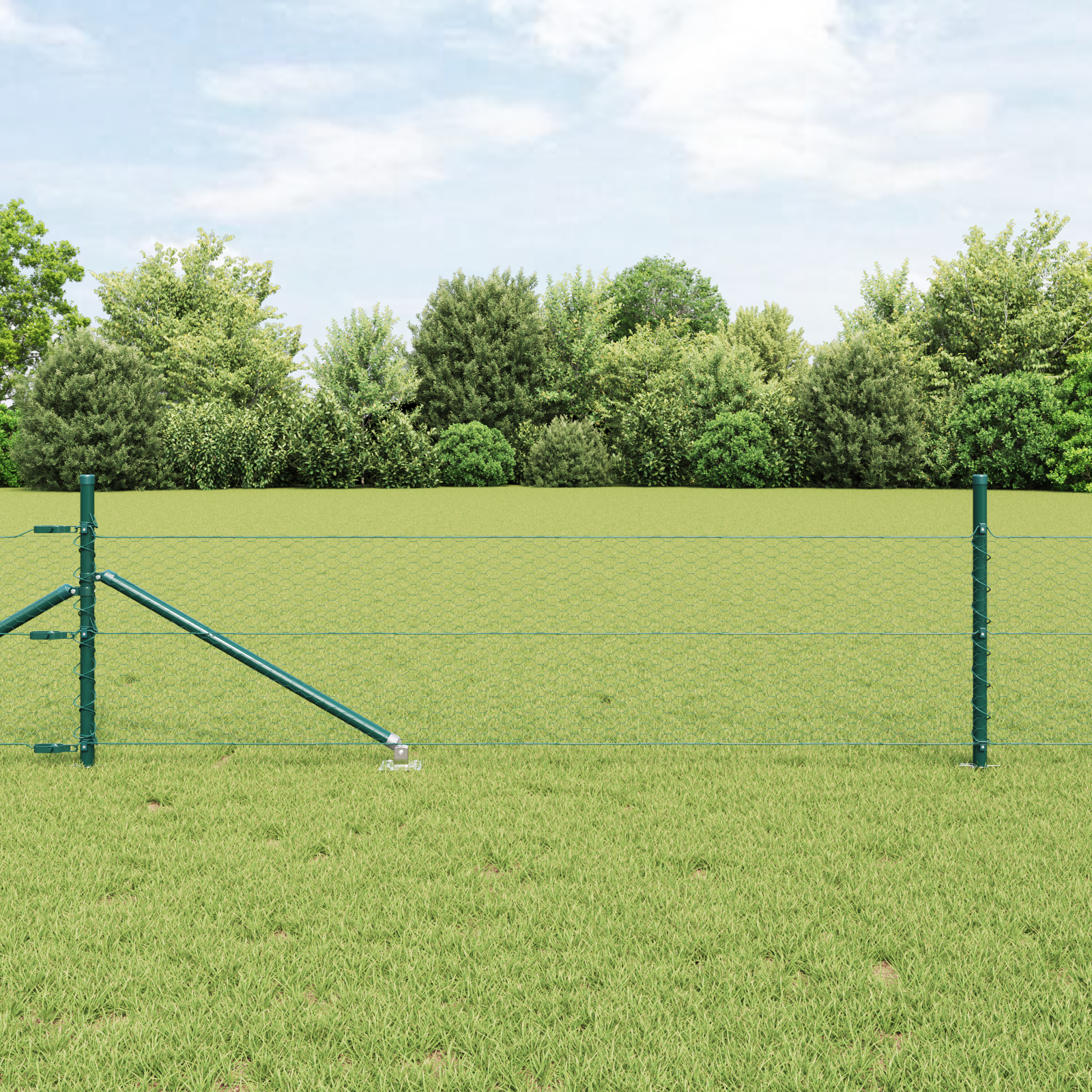 Hexagon Fence Green 0.4x25 m Steel