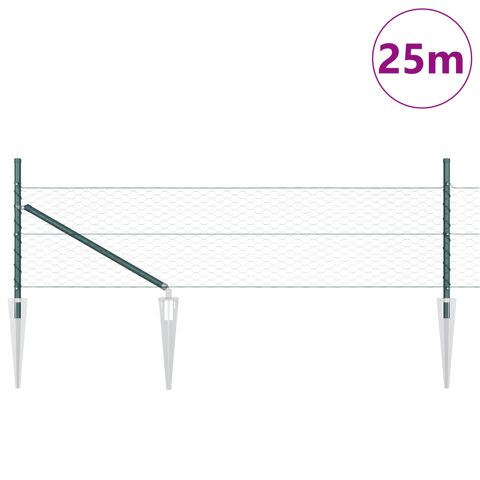 Hexagon Fence Green 0.4x25 m Steel - Image 3