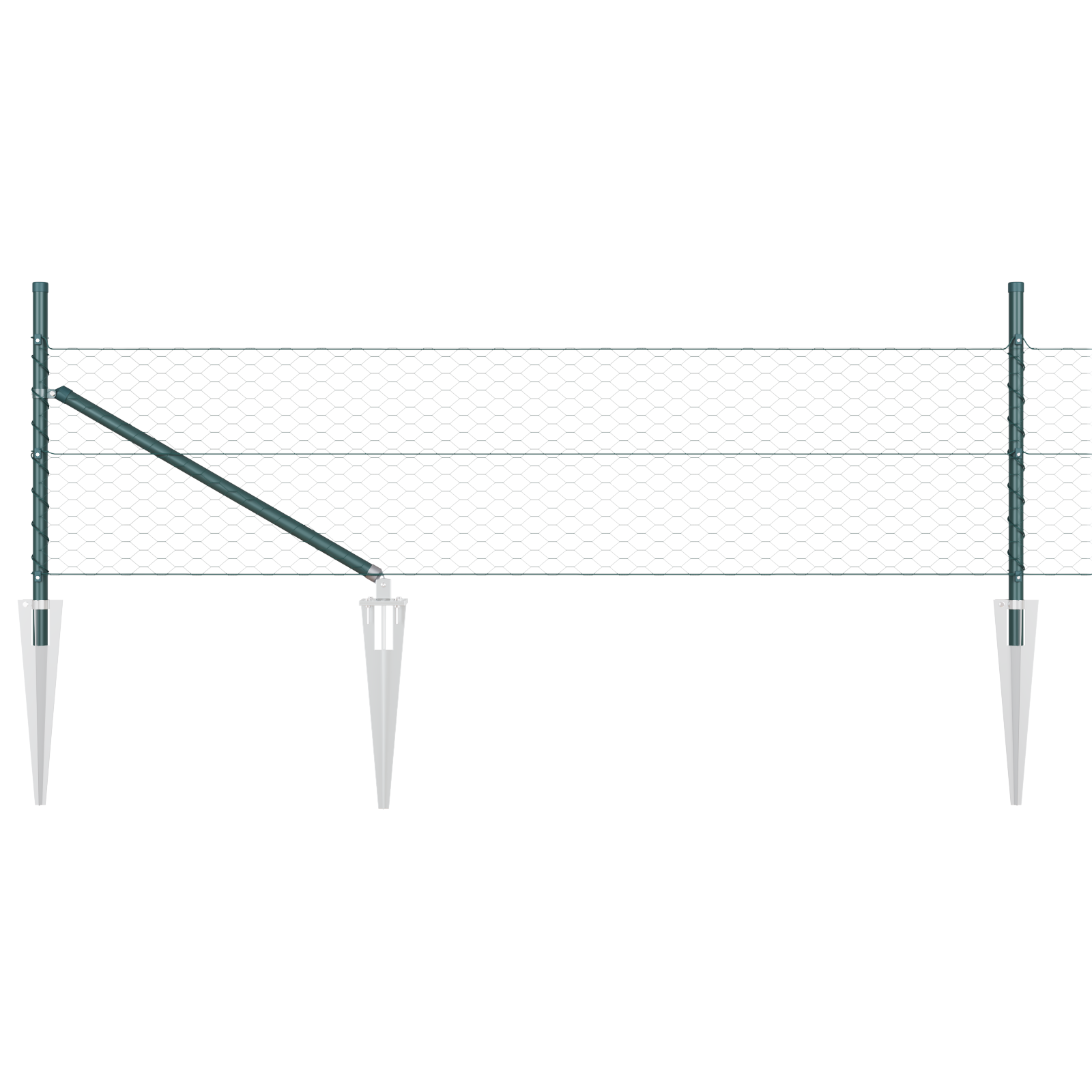 Hexagon Fence Green 0.4x25 m Steel - Image 6