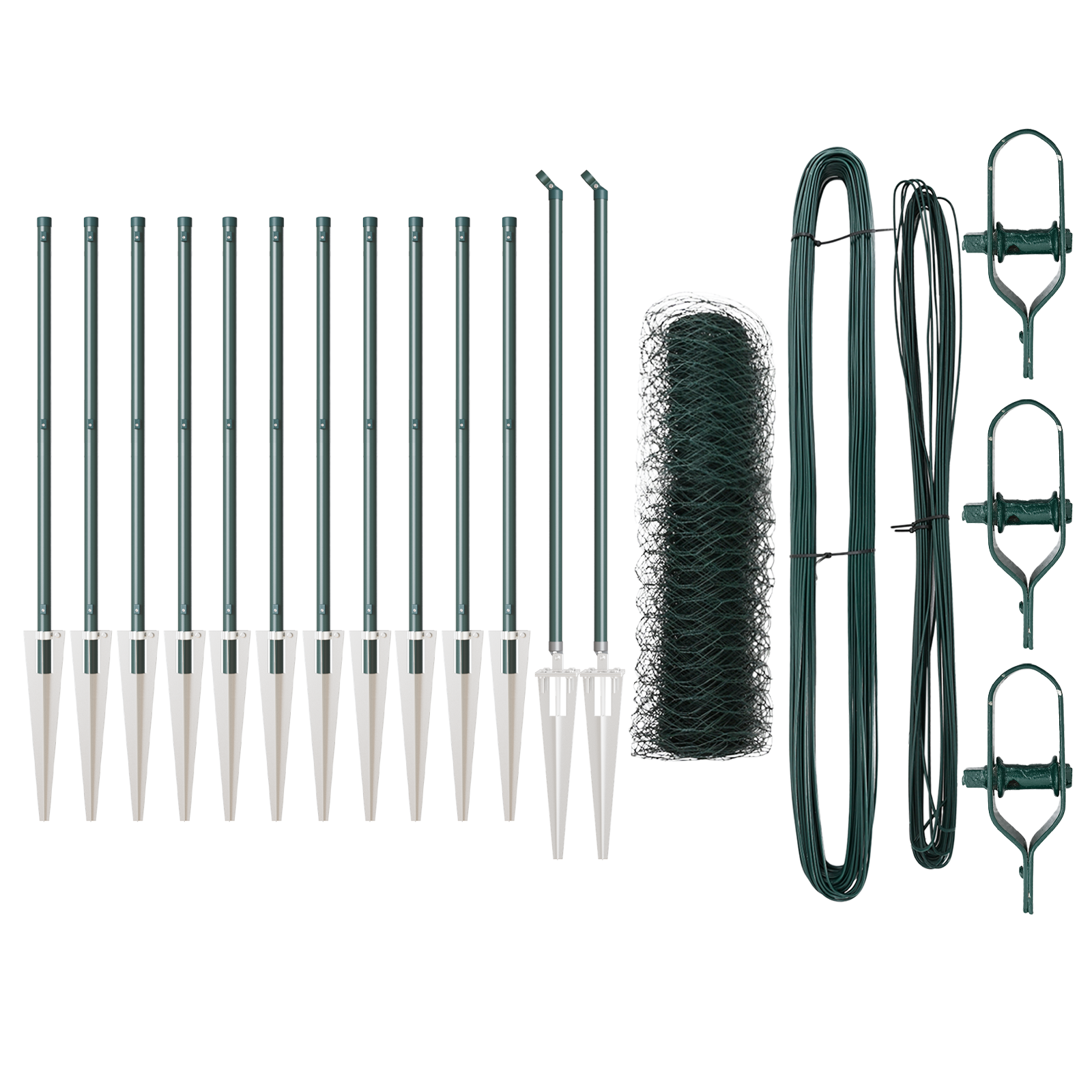 Fencing Set Set of 2 Forest green Galvanized steel 25 x 0.5 m - Image 2