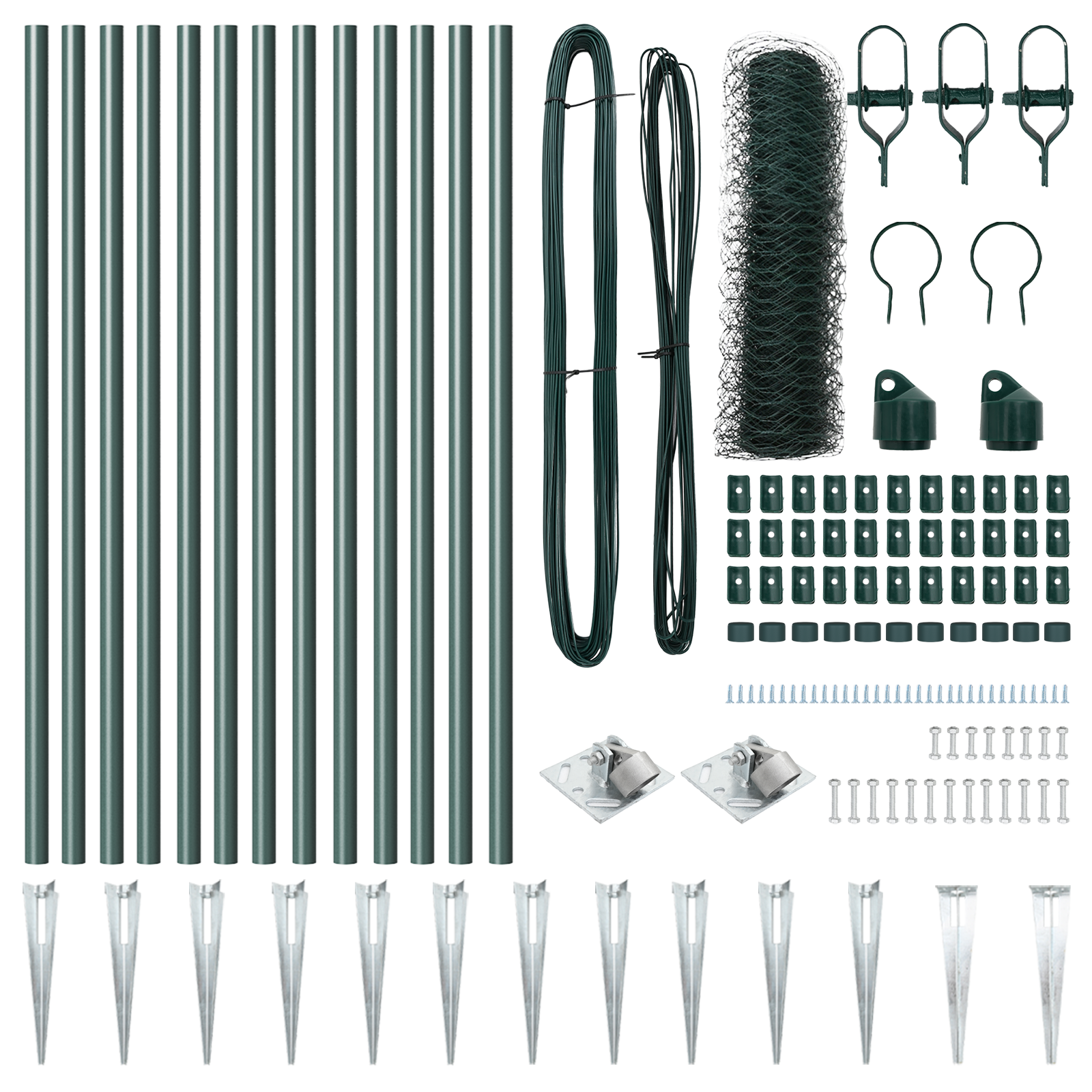 Fencing Set Set of 2 Forest green Galvanized steel 25 x 0.5 m - Image 4