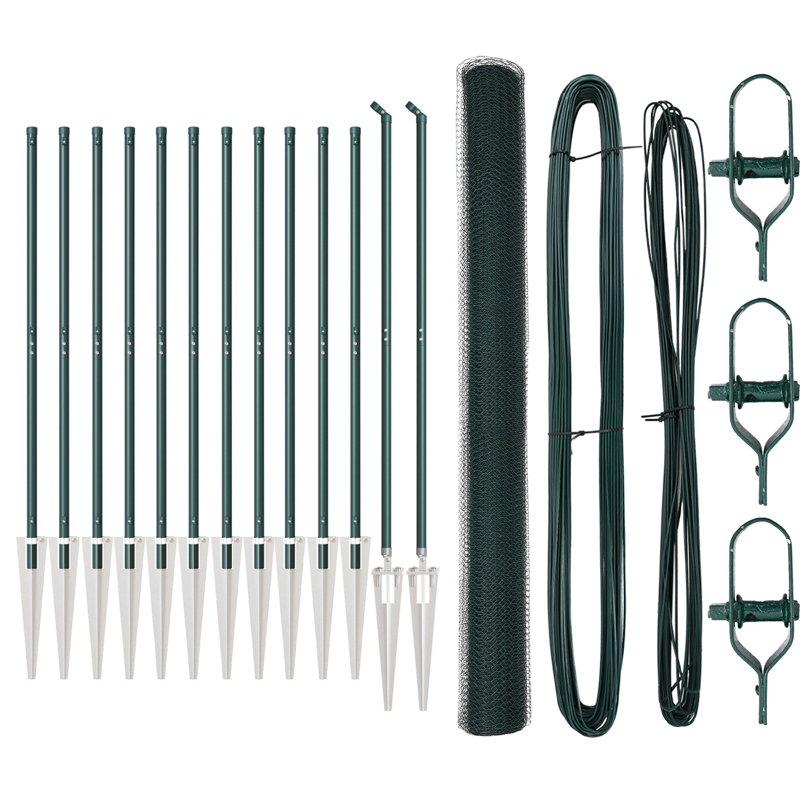 Fencing Set Set of 2 Green Metal 25 x 1.5 m Durable - Image 2