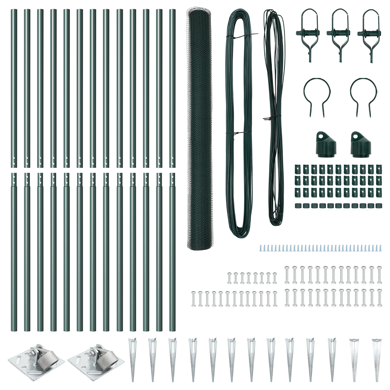 Fencing Set Set of 2 Green Metal 25 x 1.5 m Durable - Image 4