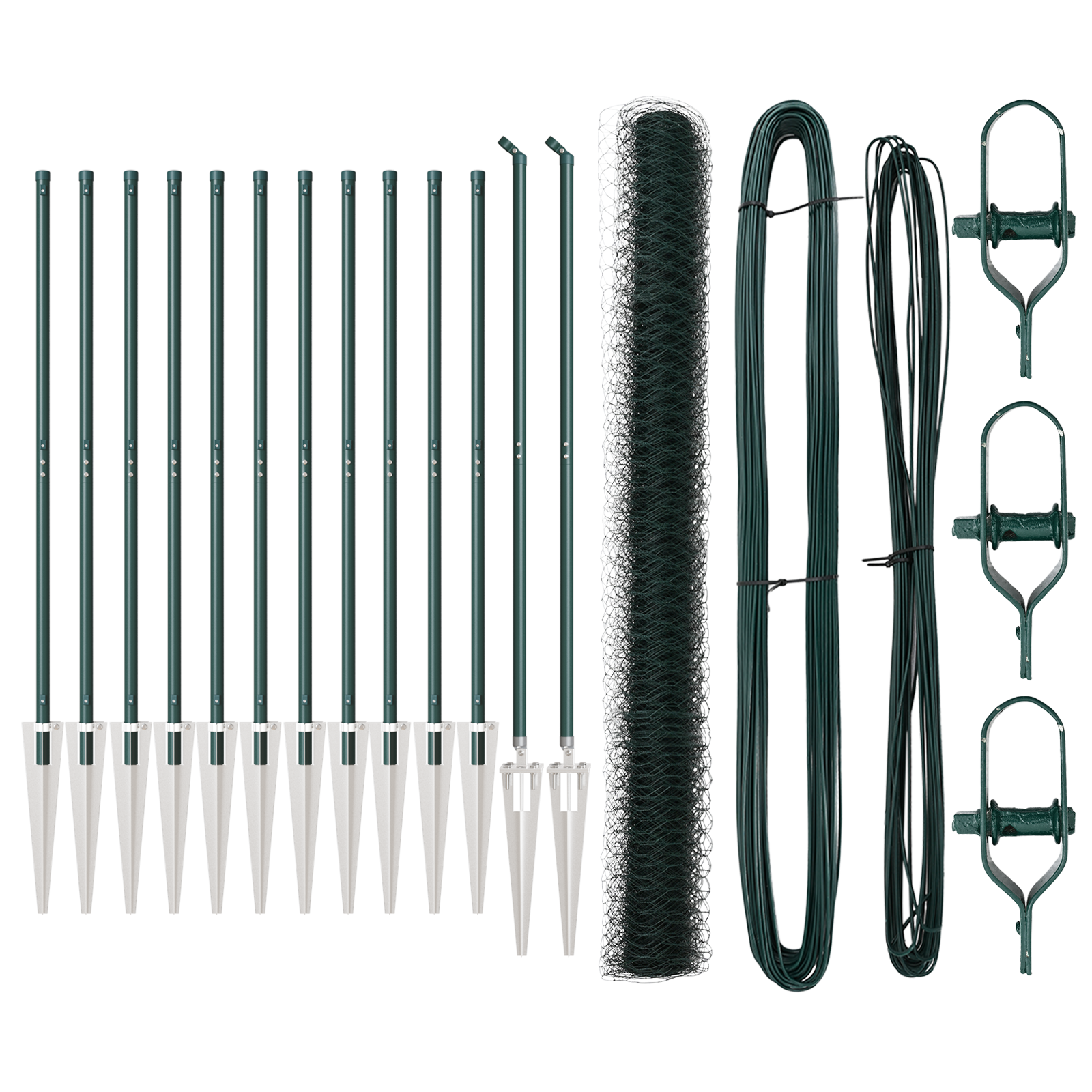 Fencing Set Set of 2 Green Metal 25 x 1.5 m Durable - Image 2