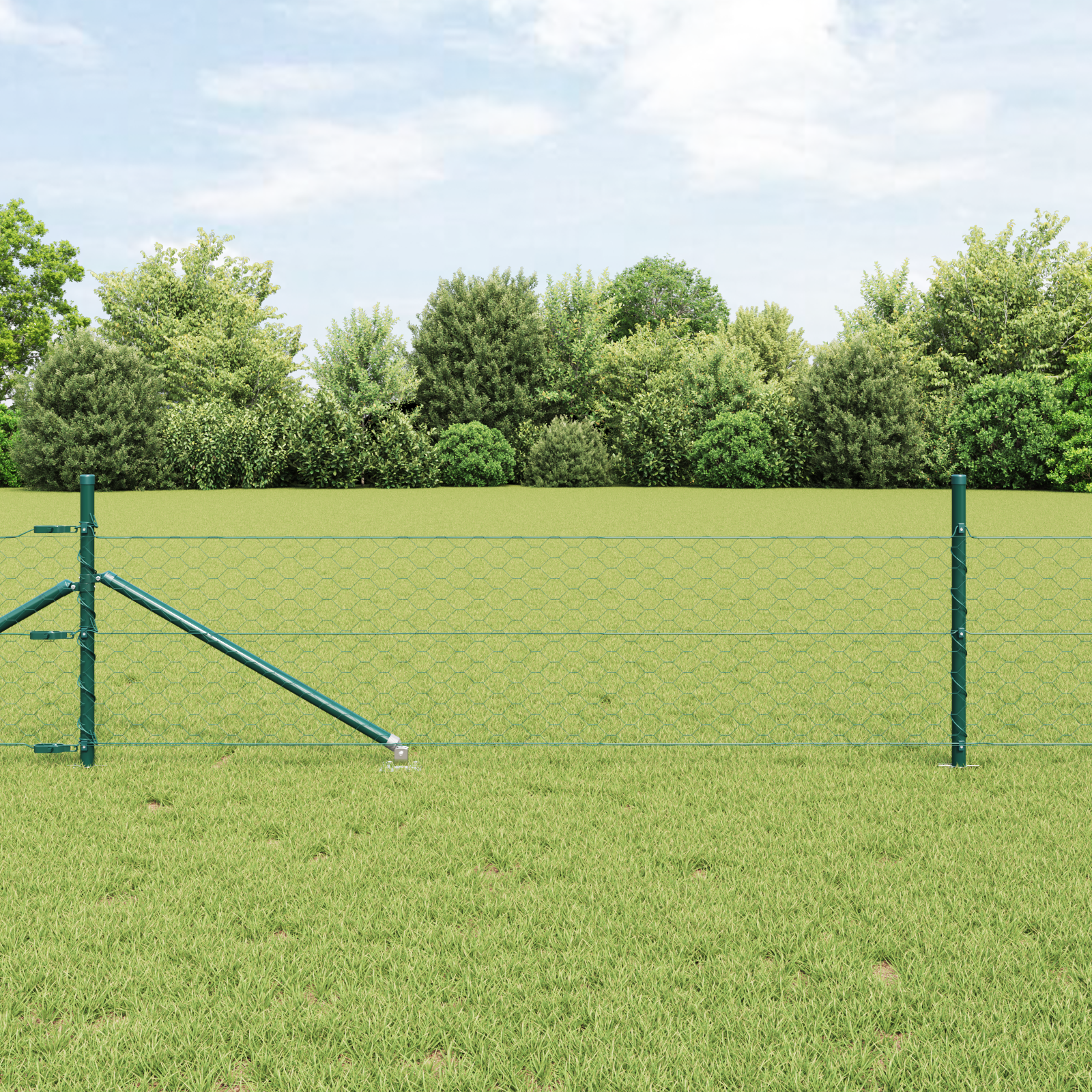 Hexagon Fence Green 0.5x50 m Steel