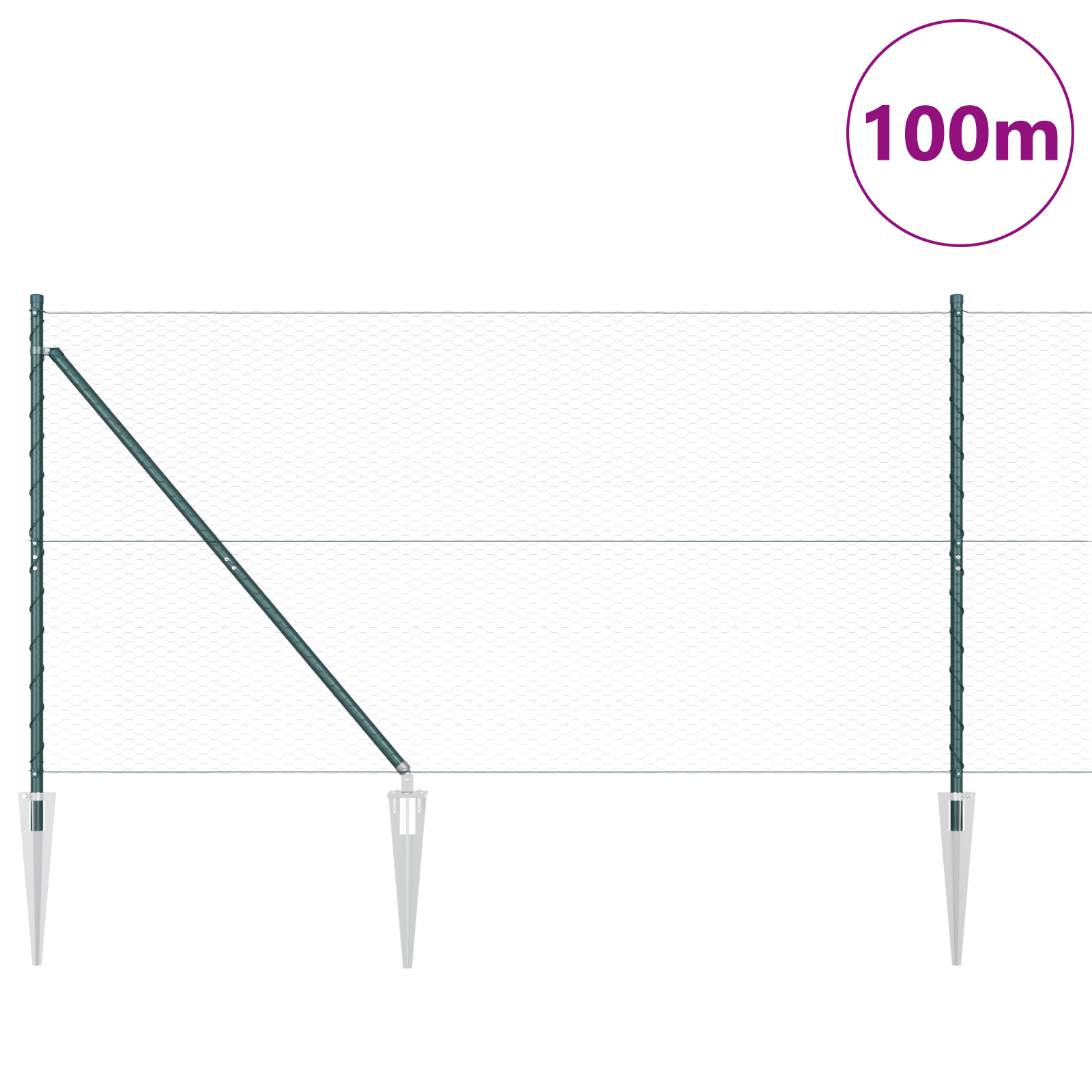 Hexagon Fence Green 1.4x100 m Steel - Image 3