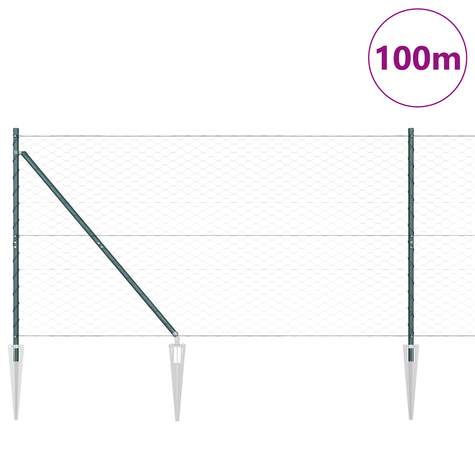 Hexagon Fence Green 1,4x100 m Steel - Image 3