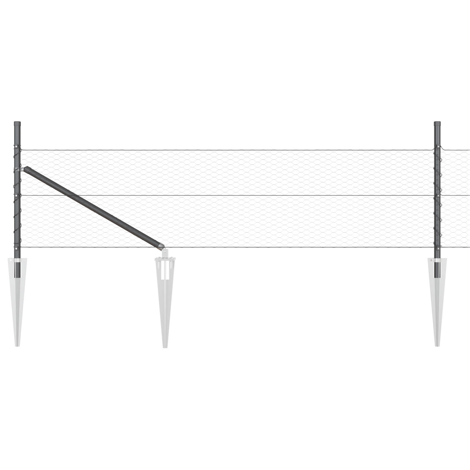 Hexagon Fence Grey 0.4x10 m Steel - Image 6