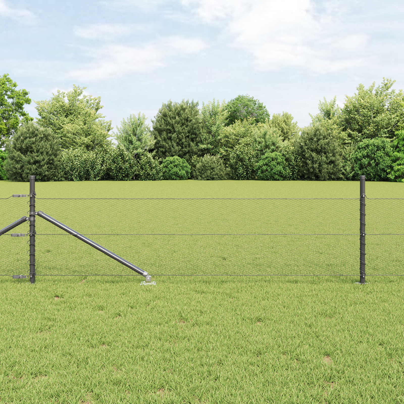 Hexagon Fence Grey 0.5x10 m Steel