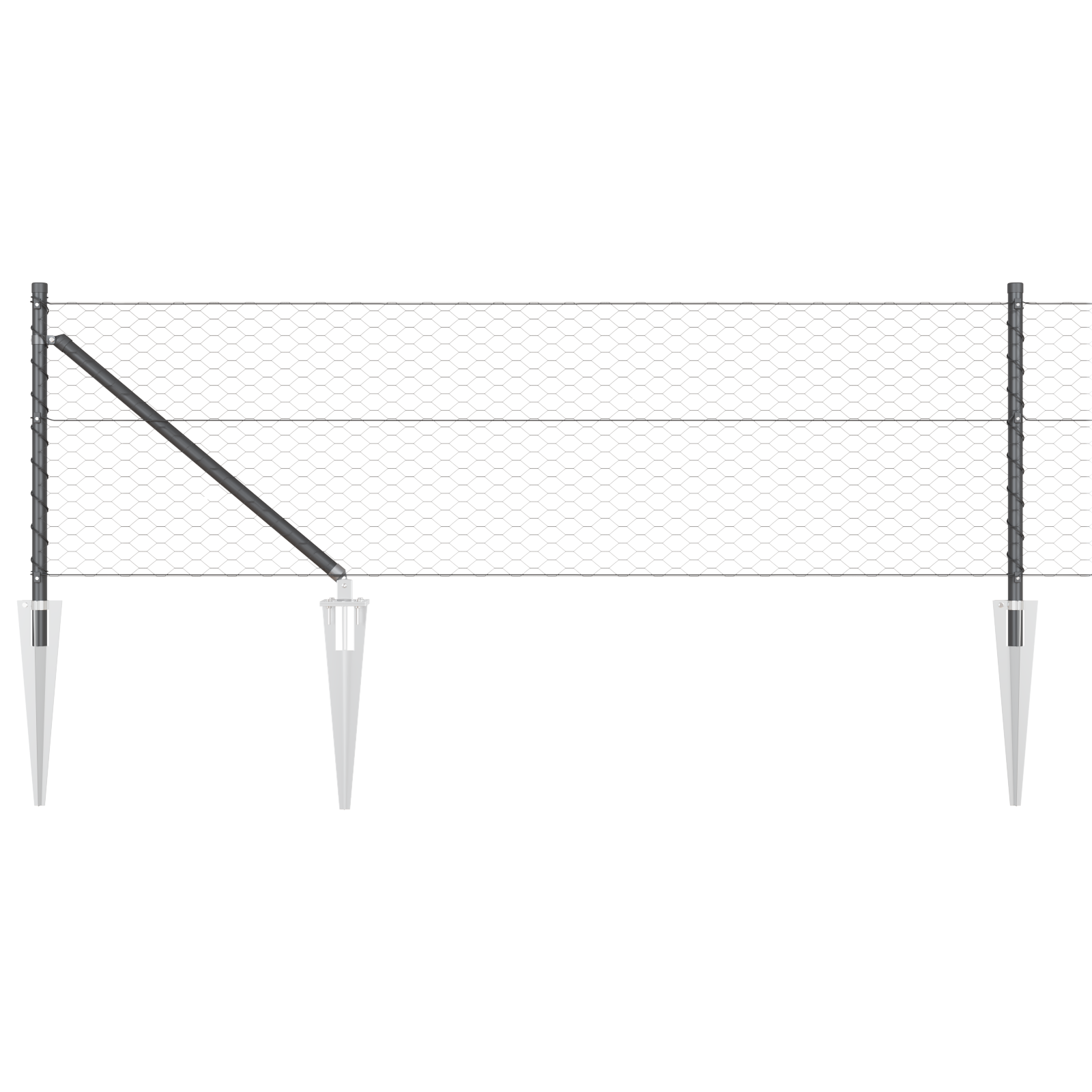 Hexagon Fence Grey 0.6x10 m Steel - Image 6
