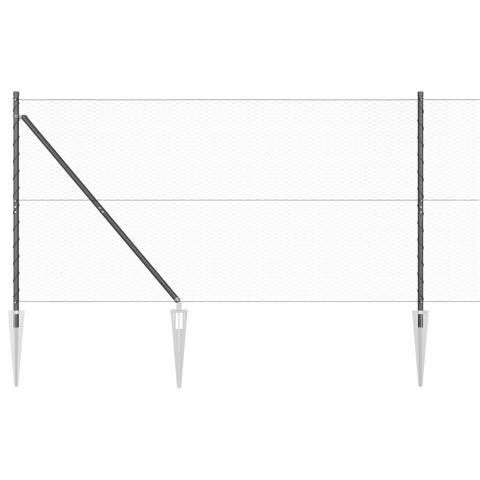 Hexagon Fence Grey 1.2x10 m Steel - Image 6