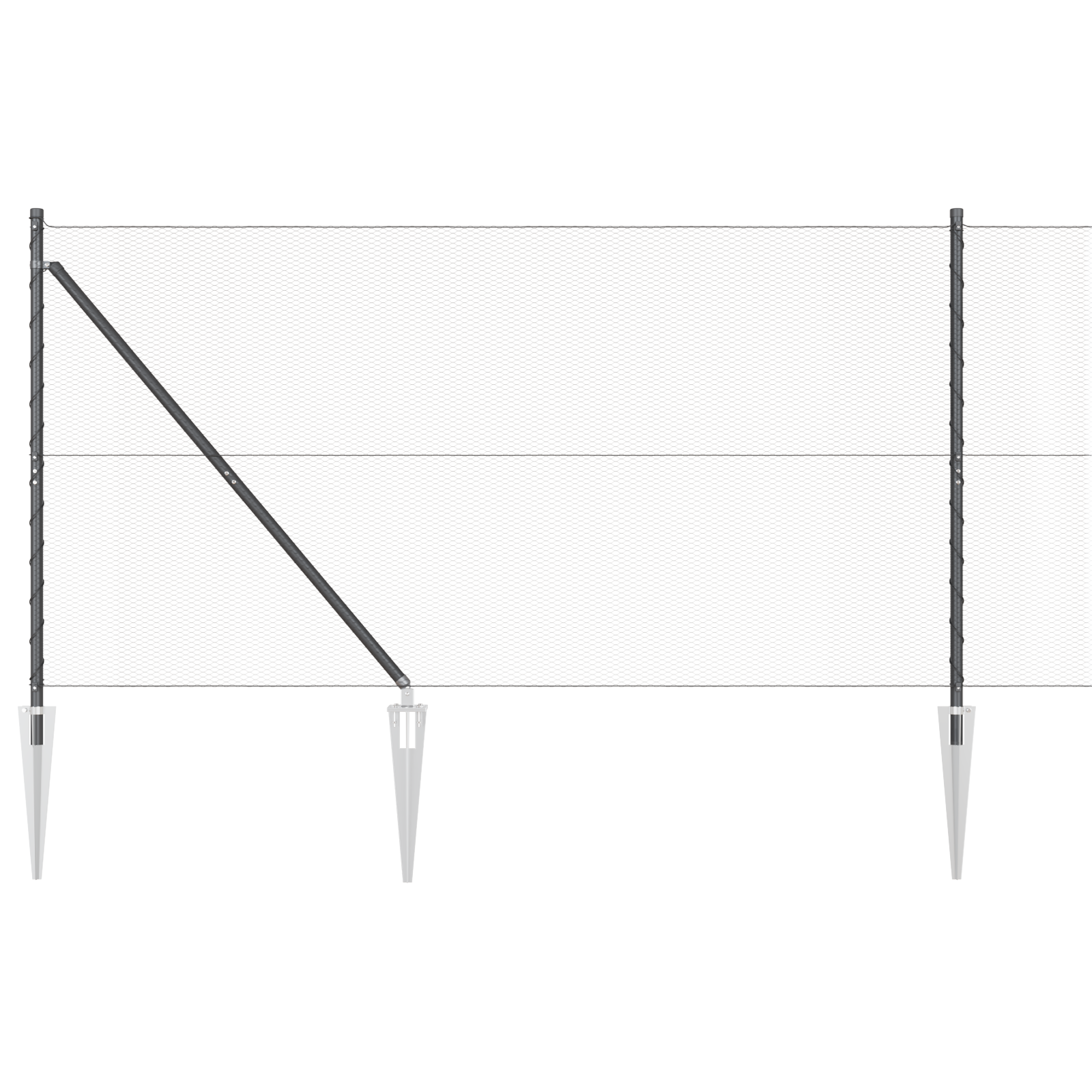 Hexagon Fence Grey 1.4x10 m Steel - Image 6