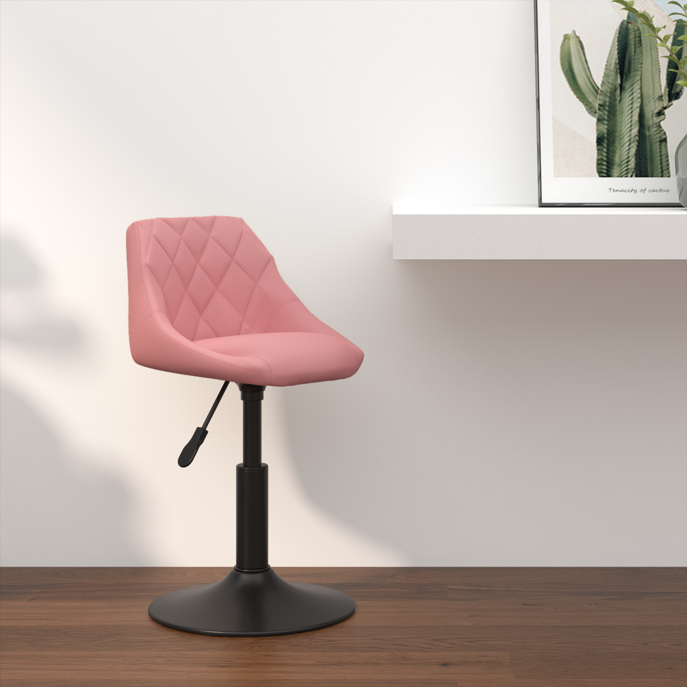 Barhocker Rosa 46x44x(62,5-77,5) cm Velvet
